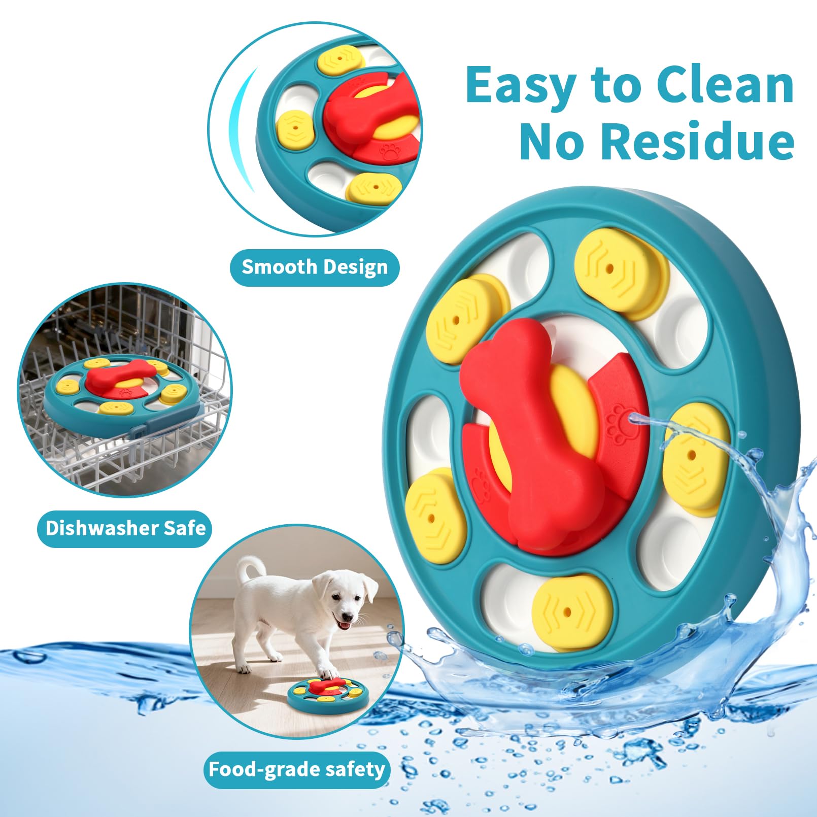 Secyba Interactive Dog Toys, Dog Puzzle Toy, Treat Dispensing Enrichment Toys, Food Feeder Toys for IQ Training & Mental Enrichm