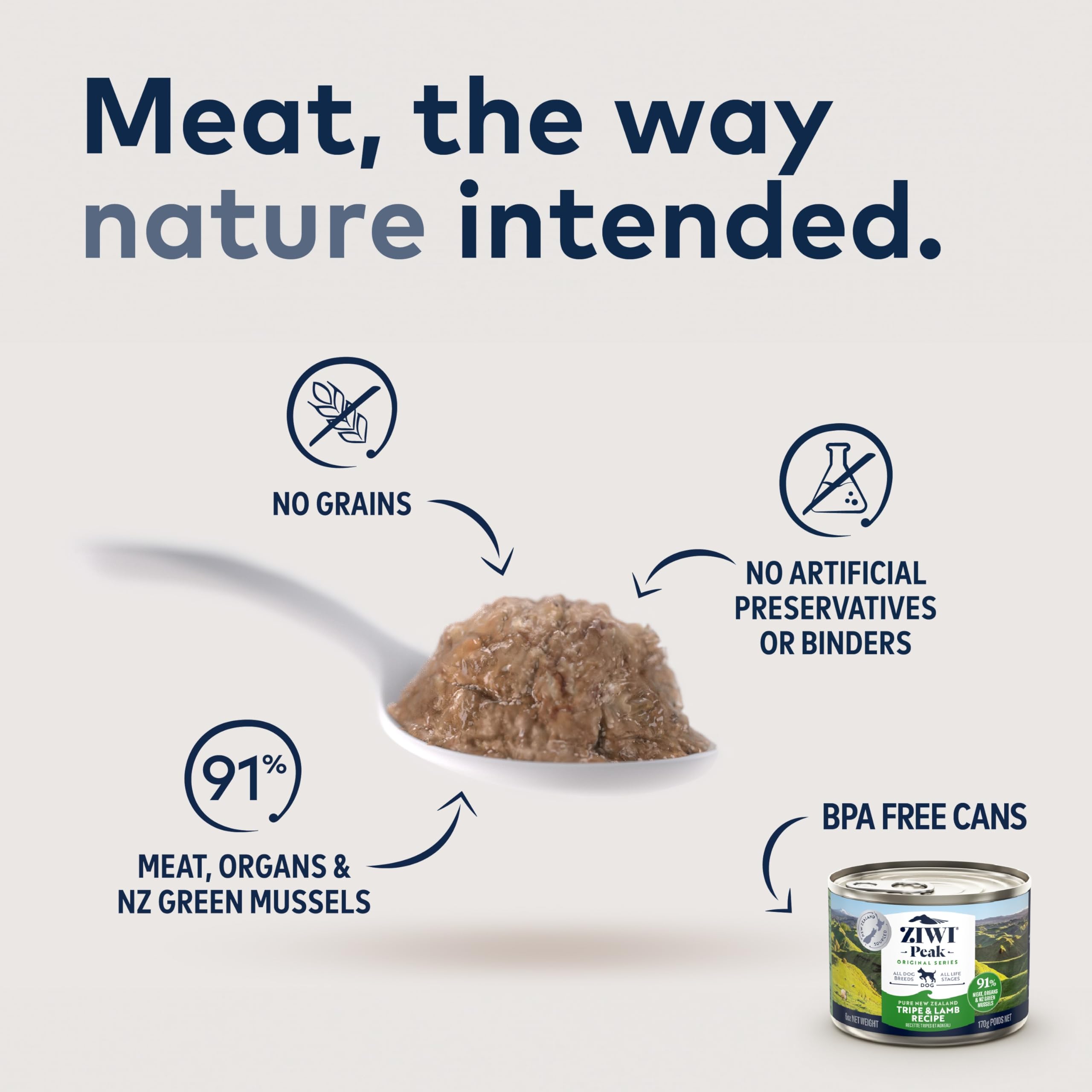 ZIWI Peak Canned Wet Dog Food - All Natural, High Protein, Grain Free, Limited Ingredient, with Superfoods (Tripe & Lamb, Case o