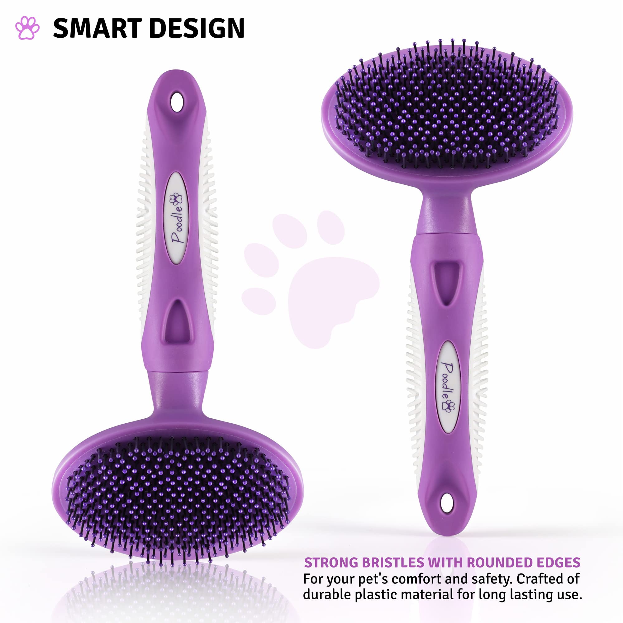 Round Bristle Pet Brush For Dogs And Cats - Soft Dog Brush For Grooming Short Or Long Hair - Gentle Tool For Sensitive Skin Remo