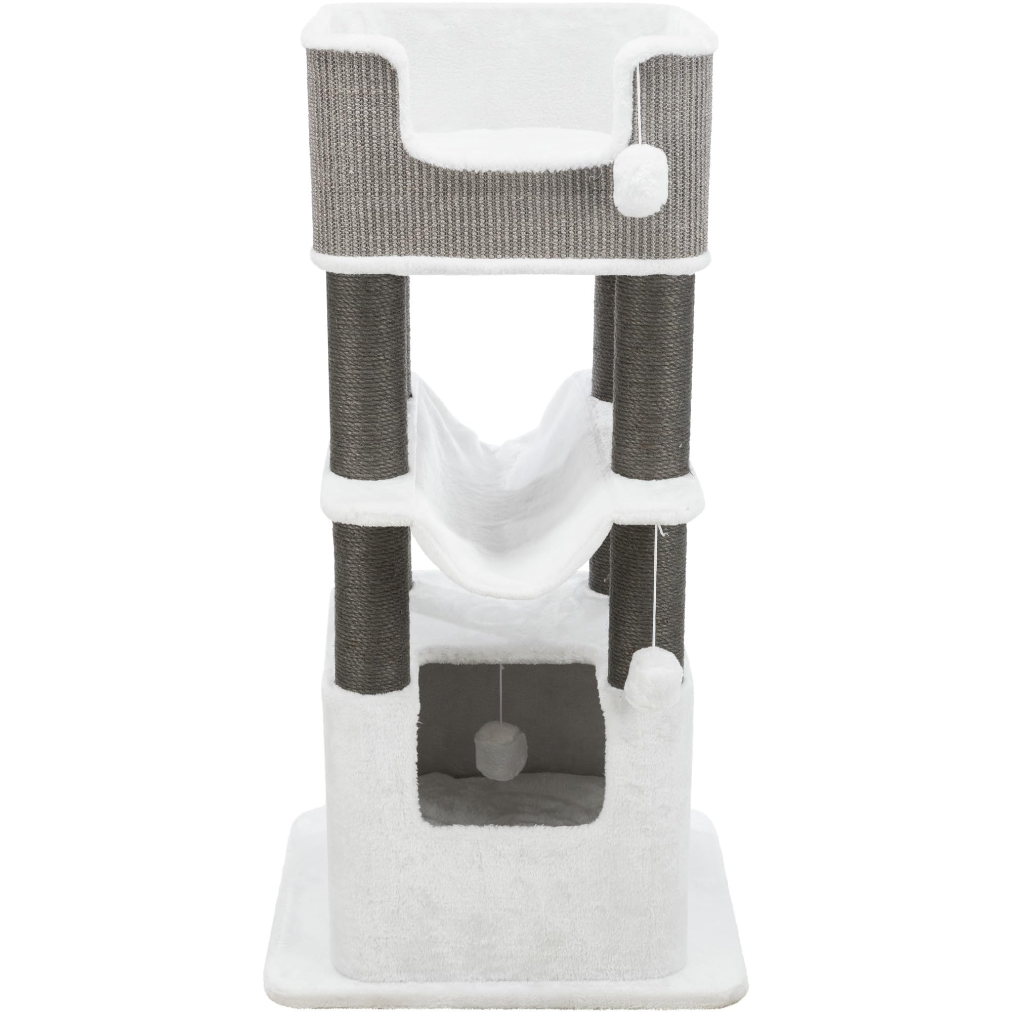 Trixie Lucano Xxl 43-In Cat Tower, Sisal Scratching Posts, Cat Tree With Plush Condo, Cushions, Dangling Cat Toys, Gray