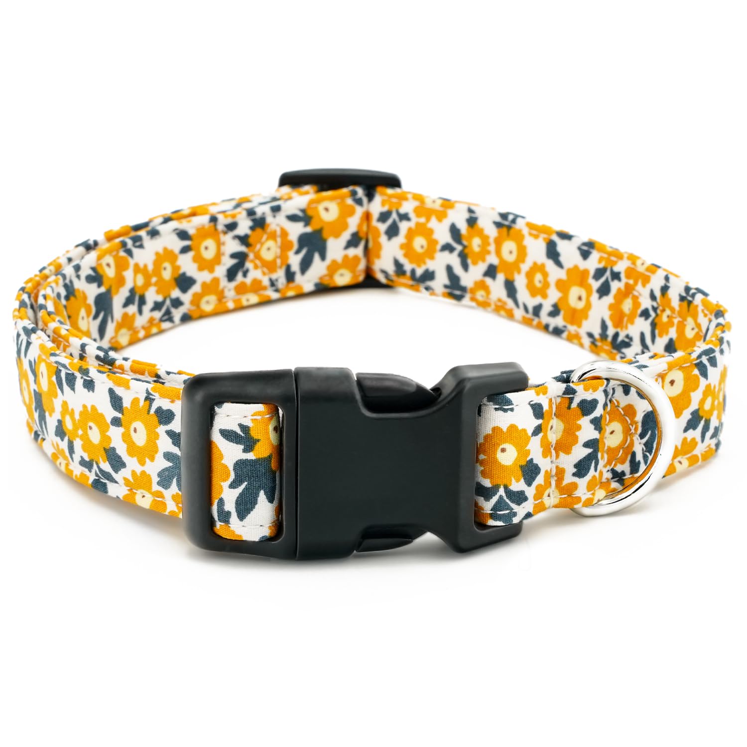 Tunkoo Flower Dog Collar, Cute Adjustable Yellow Collar For Lgbt Pride Month Strong Plastic Buckle - For Small Medium Large Pets