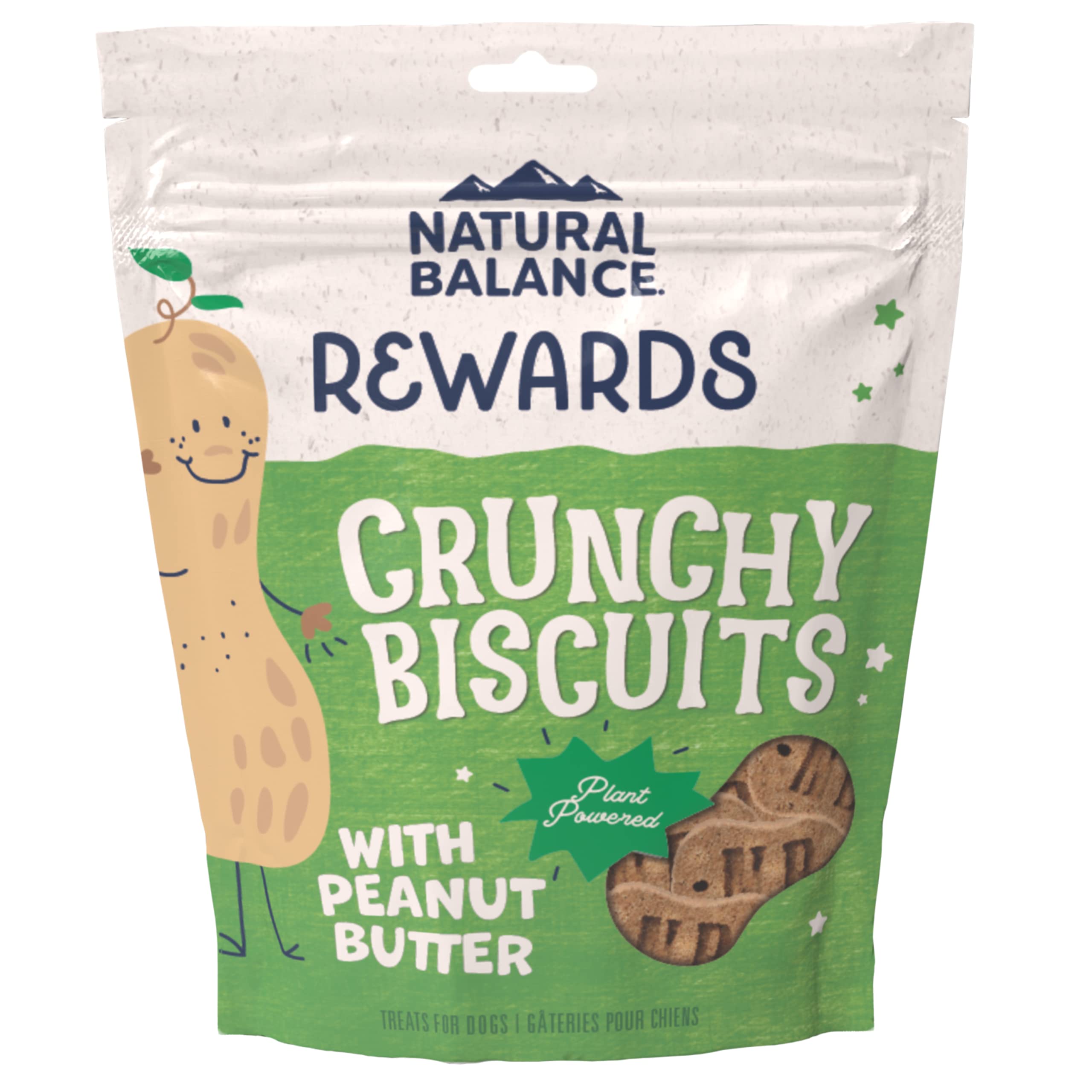 Natural Balance Limited Ingredient Rewards Crunchy Biscuits, Vegetarian Dog Treats for Adult Dogs of All Breeds, Peanut Butter R