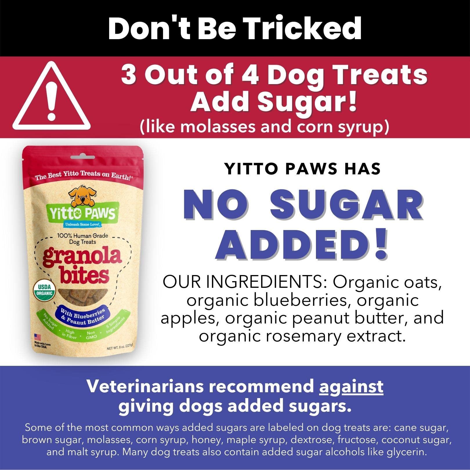 Crunchy Organic Blueberry Dog Treats, Oats & Peanut Butter Healthy Dog Treats, Vegan All Natural Dog Training Treats Made in USA