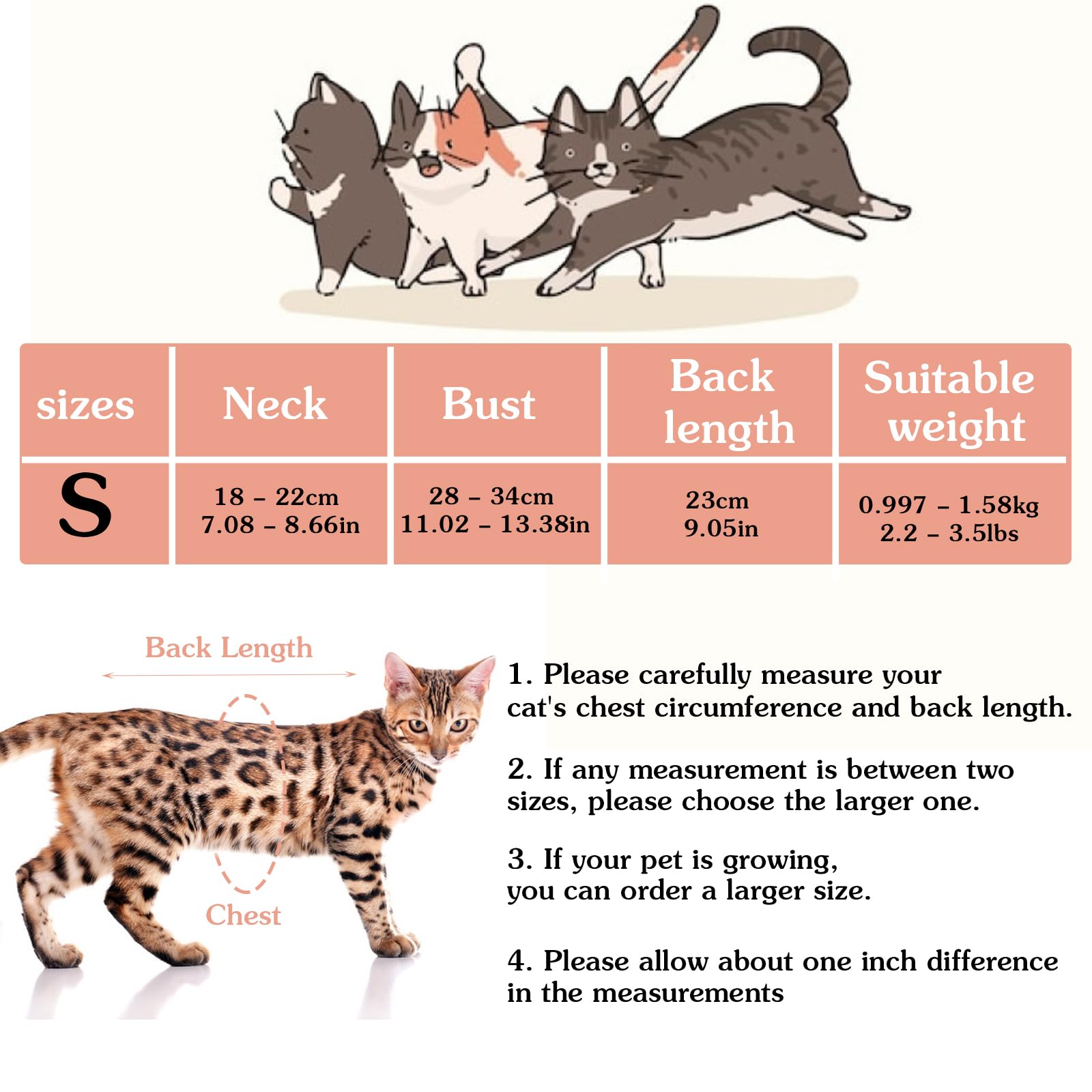 Yuanchu Cat Recovery Suit, Breathable Cat Onesie For Cats After Surgery Female Abdominal Wounds Or Skin Diseases Kitten Onesie S