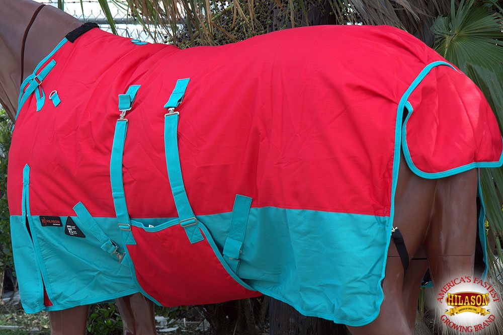 Hilason 1200D Winter Waterproof Horse Blanket Belly Wrap Red - 72 Inches