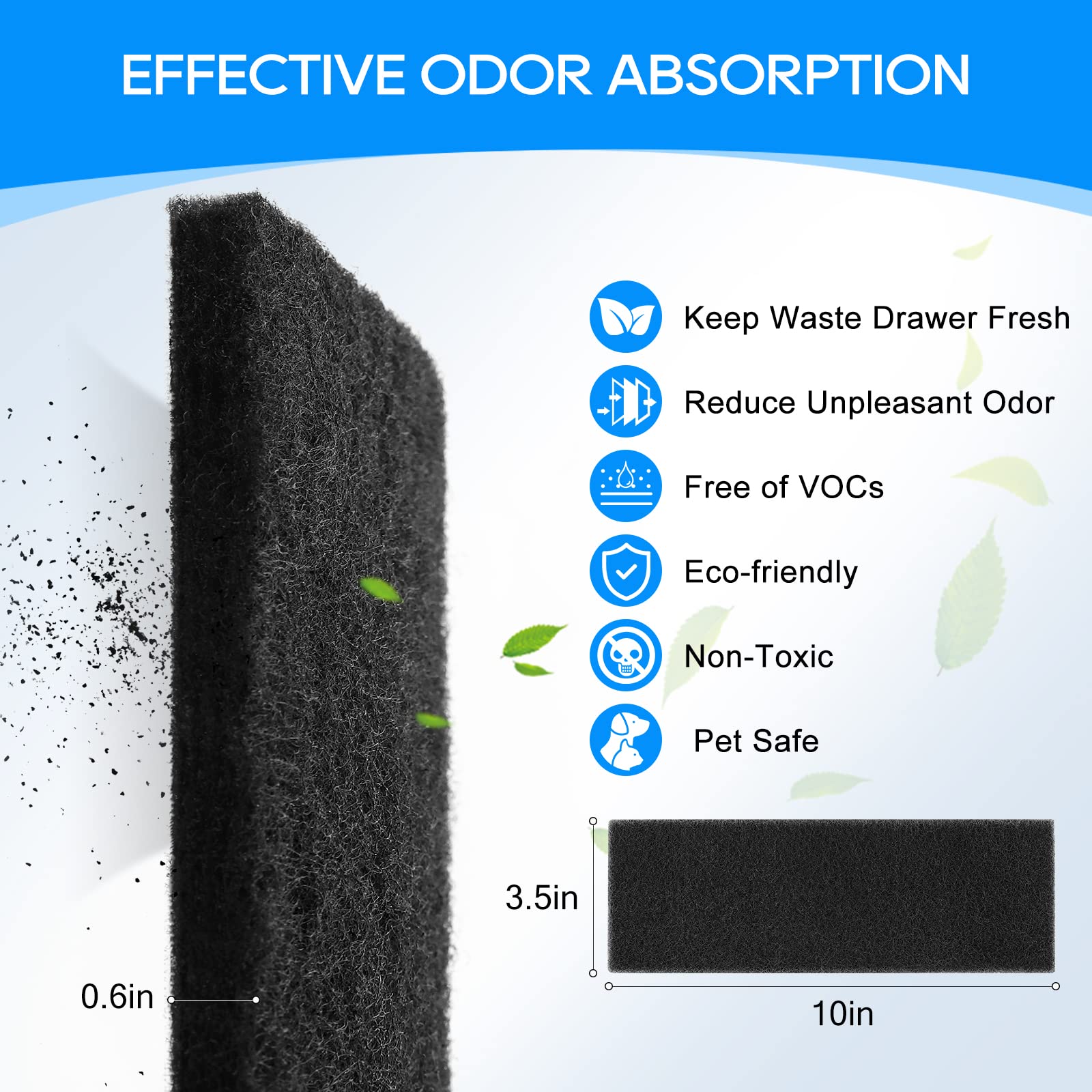 Myfatboss 12 Pack Carbon Filters Compatible With Litter-Robot 3, Activated Carbon Litter Box Filter Compatible With Litter-Robot