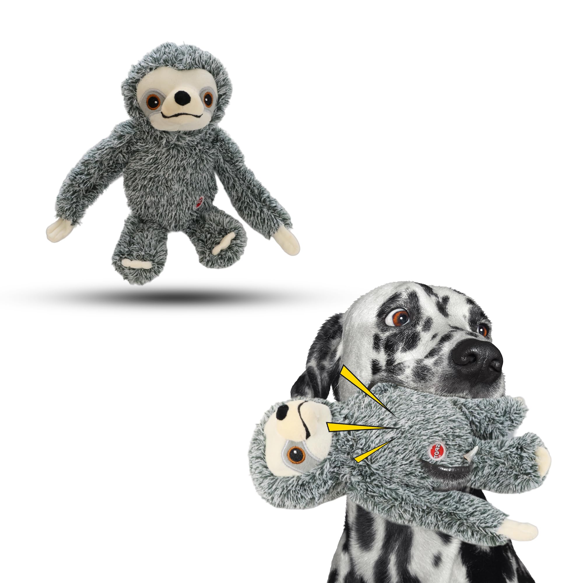 Spot Fun Sloth Dog Toy - Soft, Stuffed, Squeaky, Plush Fabric Toy For Medium And Large Dogs And Puppies, Enrichment For Light Chewers And Cuddlers, 13In