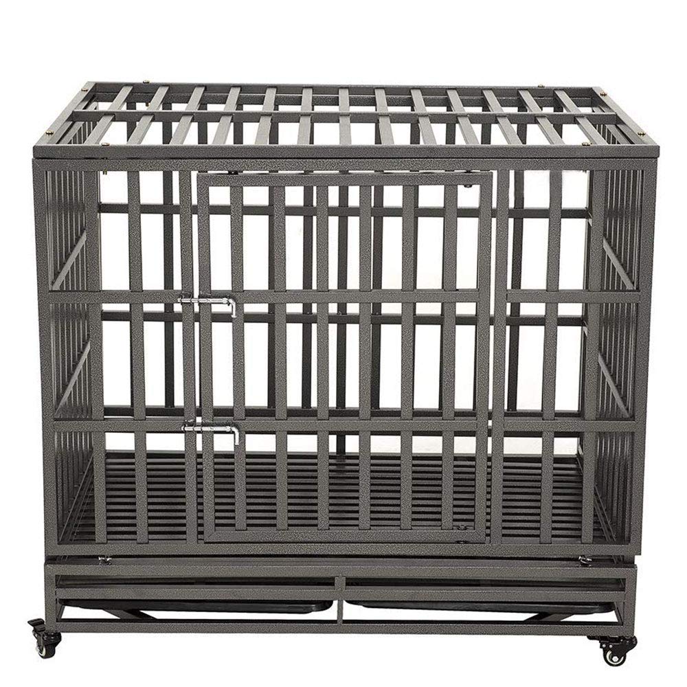Luckup Empire Heavy Duty Dog Cage Metal Kennel And Crate For Medium And Large Dogs, Pet Playpen With Four Wheels, Easy To Instal