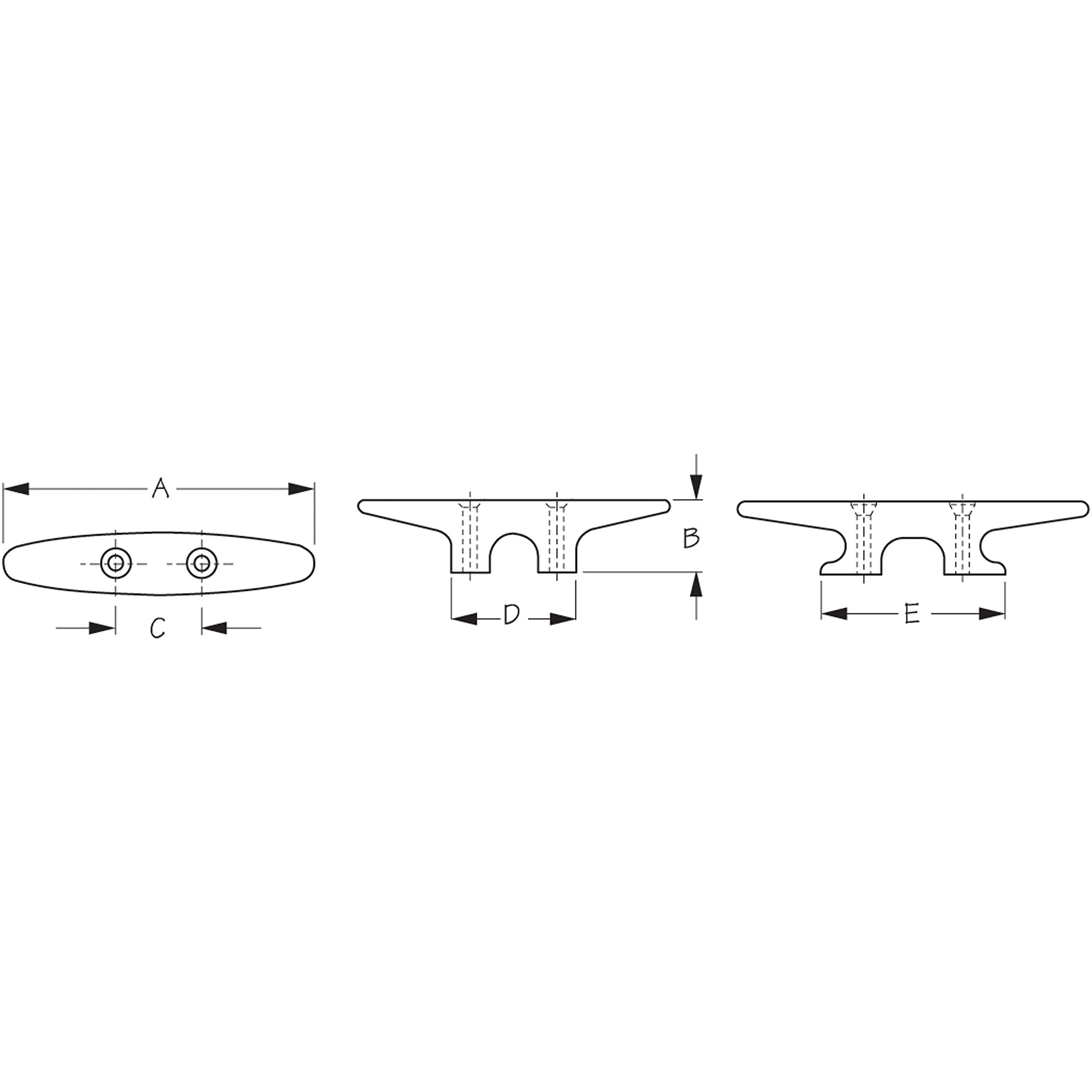 Sea-Dog 043360 Heavy-Duty Open Cleat - 6', Black