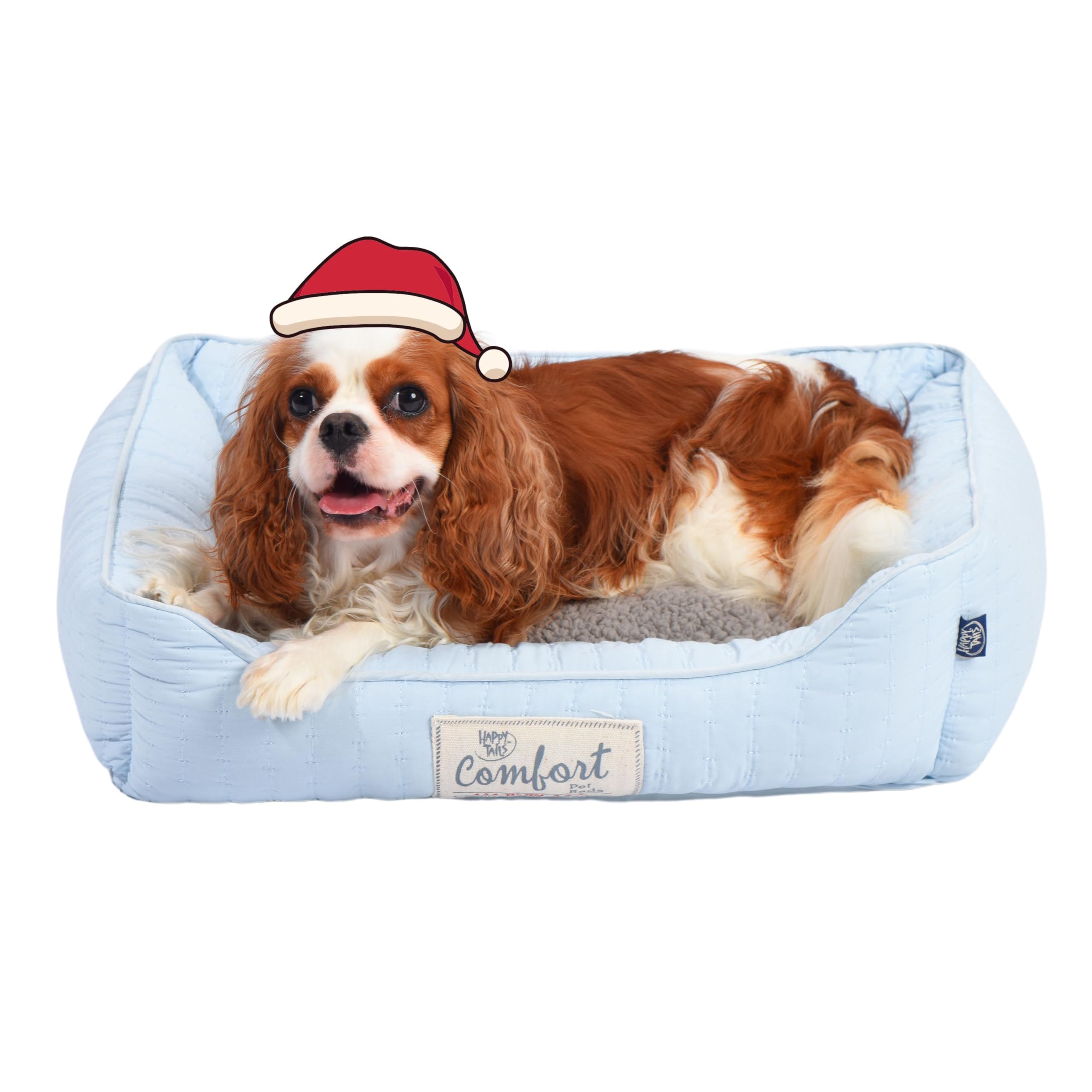 Fluffydream Calming Dog Bed, Super Soft Pet Sofa With Pillow Edge, Cute Cat Bed, Suitable For Dogs Up To 30 Lbs, 24'' X 20'', Li