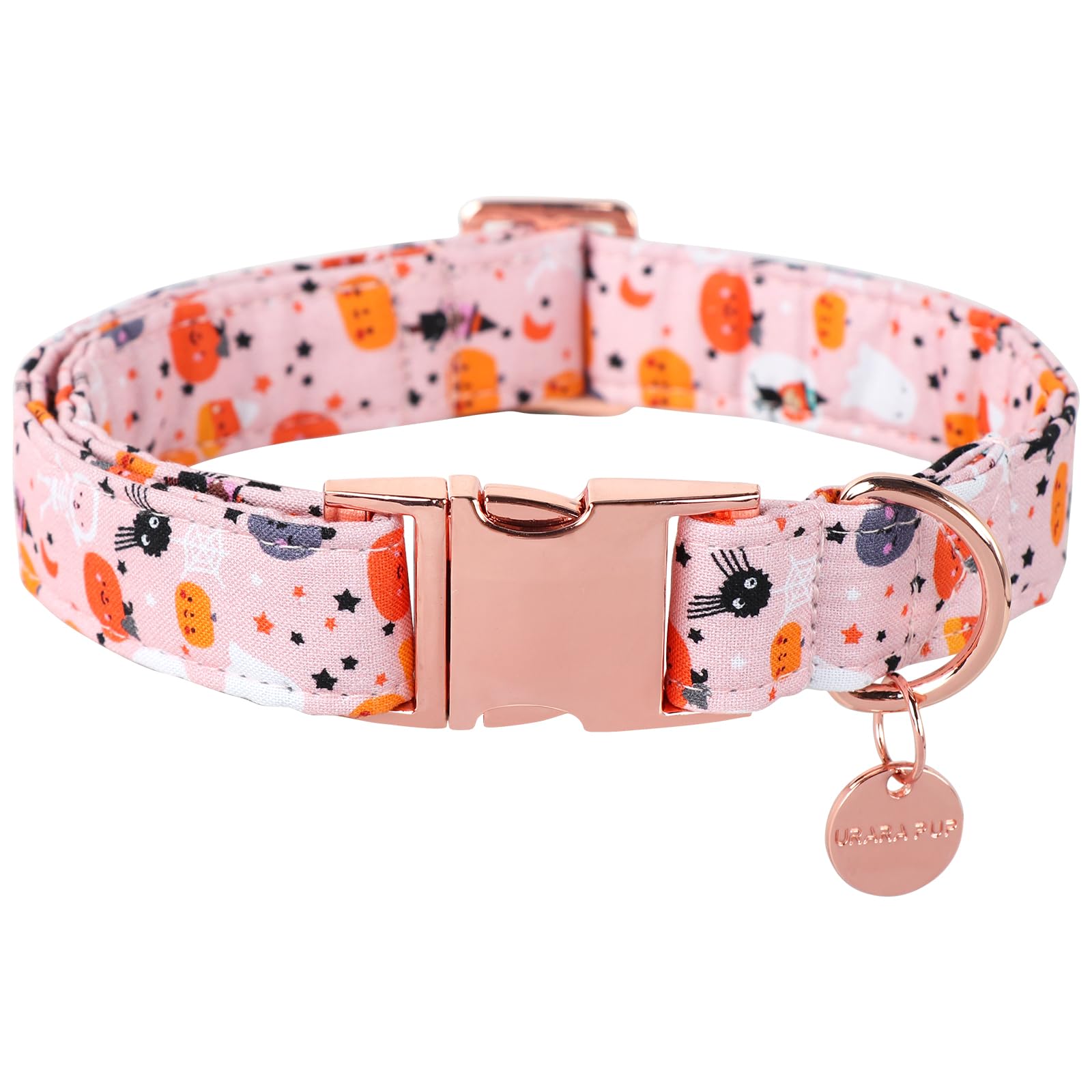 Up Urara Pup Halloween Dog Collar With Metal Buckle Gift Pumpkin Dog Collar For Small Medium Large Girls Or Boys Dogs Cute Durable Comfortable Pet Collars