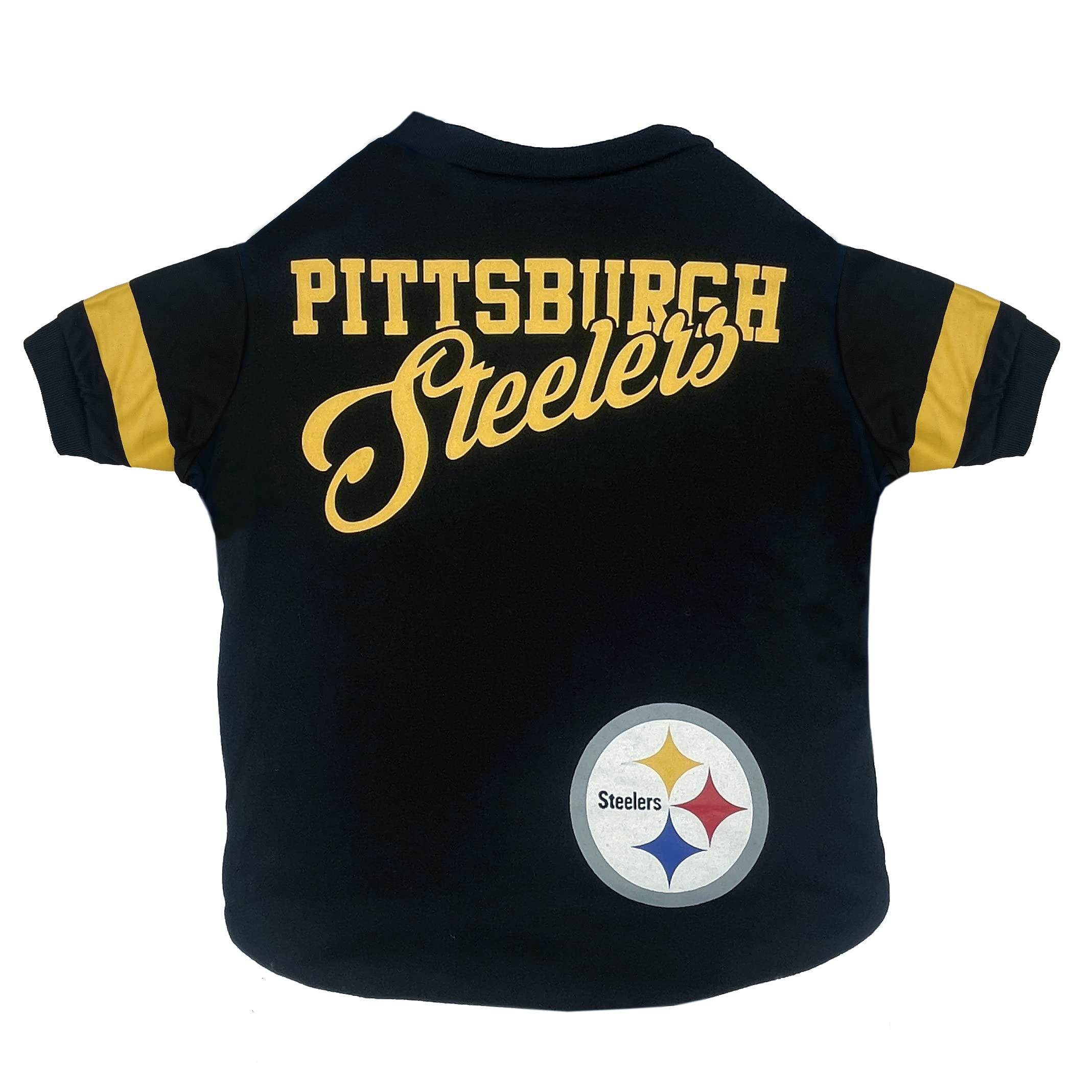 Pets First NFL Pittsburgh Steelers T-Shirt for Dogs & Cats, Large. Football Dog Shirt for NFL Team Fans. New & Updated, Durable 