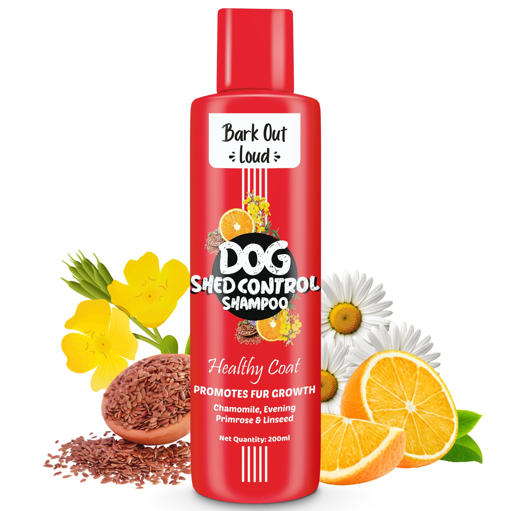 Bark Out Loud Anti-Hairfall Dog Shampoo | Shed Control Shampoo For Dog | Omega, Chamomile & Lavender | Healthy Coat & Shiny Fur 
