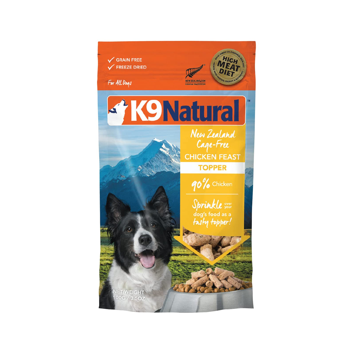 K9 Natural Grain-Free Freeze-Dried Dog Food Topper Chicken 3.5Oz