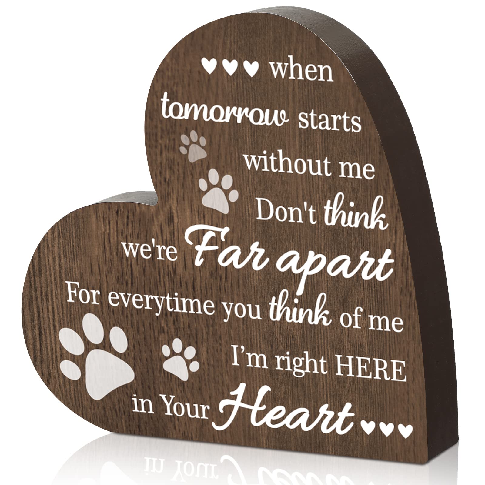 Maitys Pet Memorial Gifts Bereavement Remembrance For Loss Of Dog Cat Sympathy Condolence Gifts Heart Shaped Wood Sign When Tomo