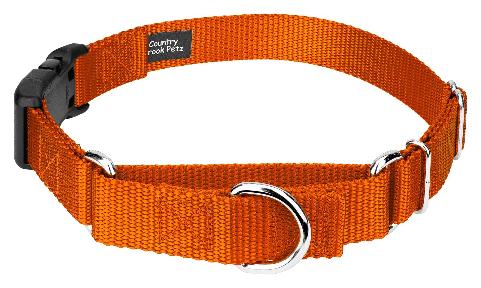 Country Brook Petz - Made In The Usa - Durable Nylon Martingale With Deluxe Buckle - 30+ Vibrant Color Options (Orange, 5/8 Inch, Extra Small)