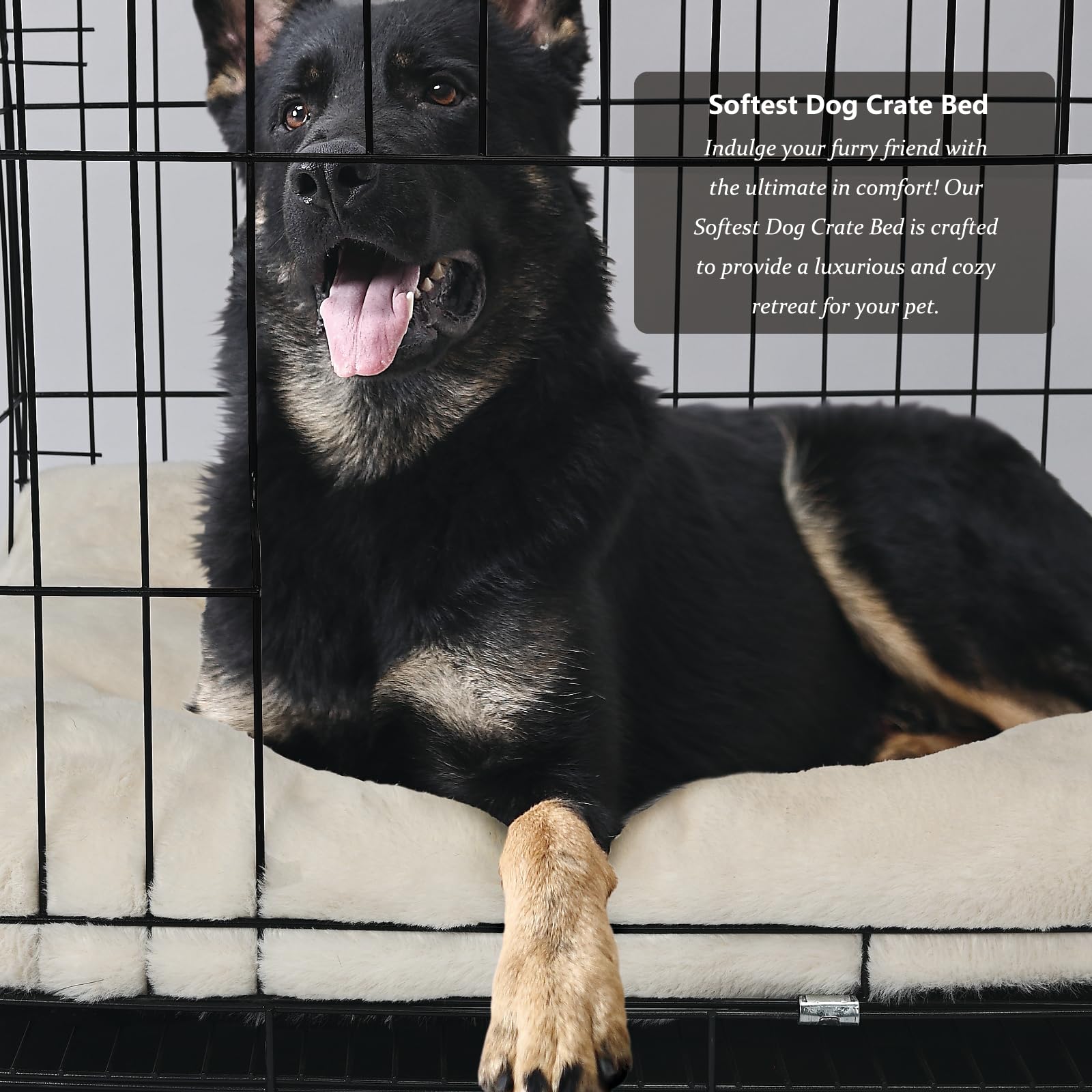 Nononfish Large Dog Crate Pads 48 X 30 Washable With Anti-Slip Bottom Fit Metal Dog Crates Or Kennel,Deluxe Cozy Xxlarge Pet Cra