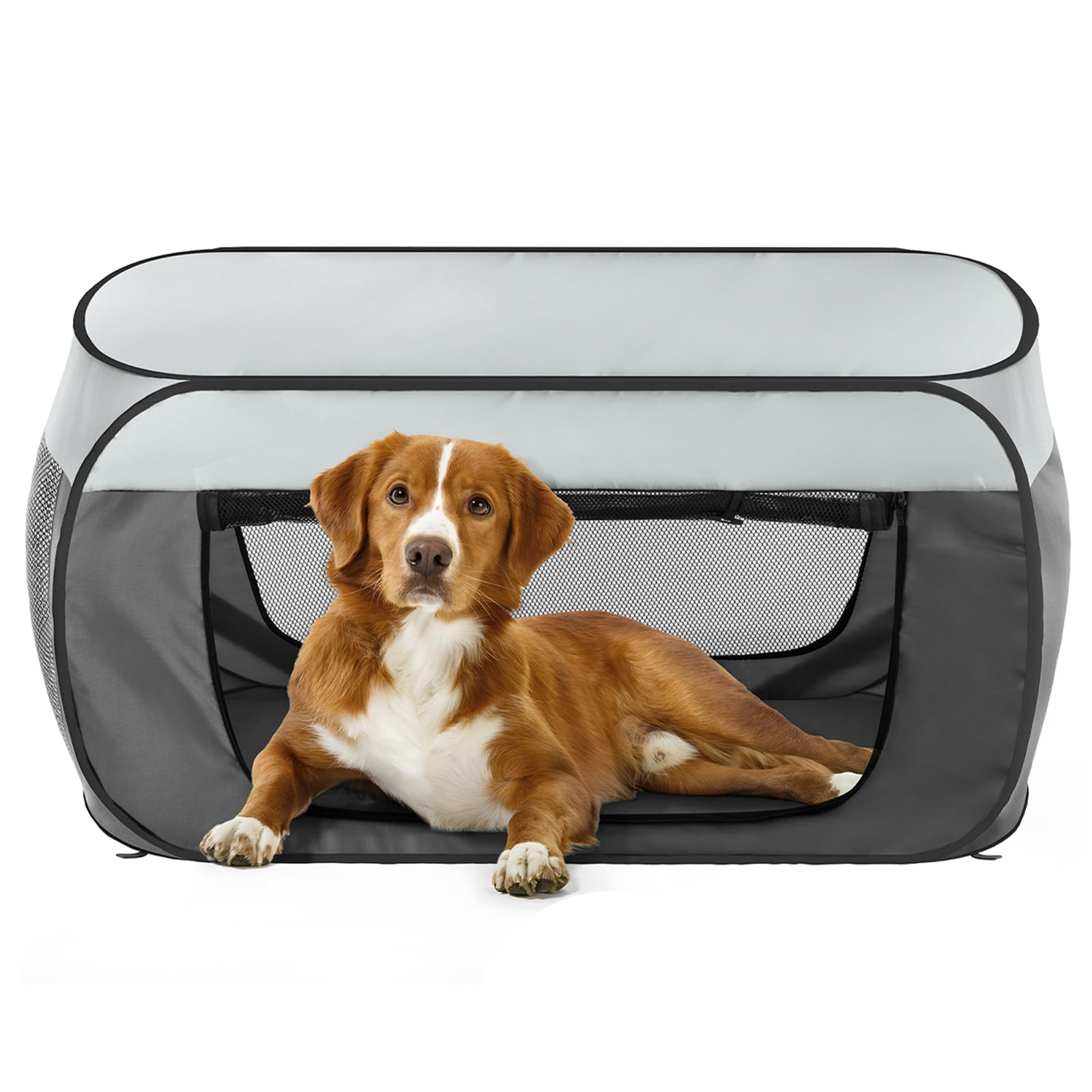 Bumubi Portable Travel Dog Crate Pop Up Soft Dog Kennel Collapsible Travel Dog Cat Enclosure Indoor Outdoor Large Foldable Crate
