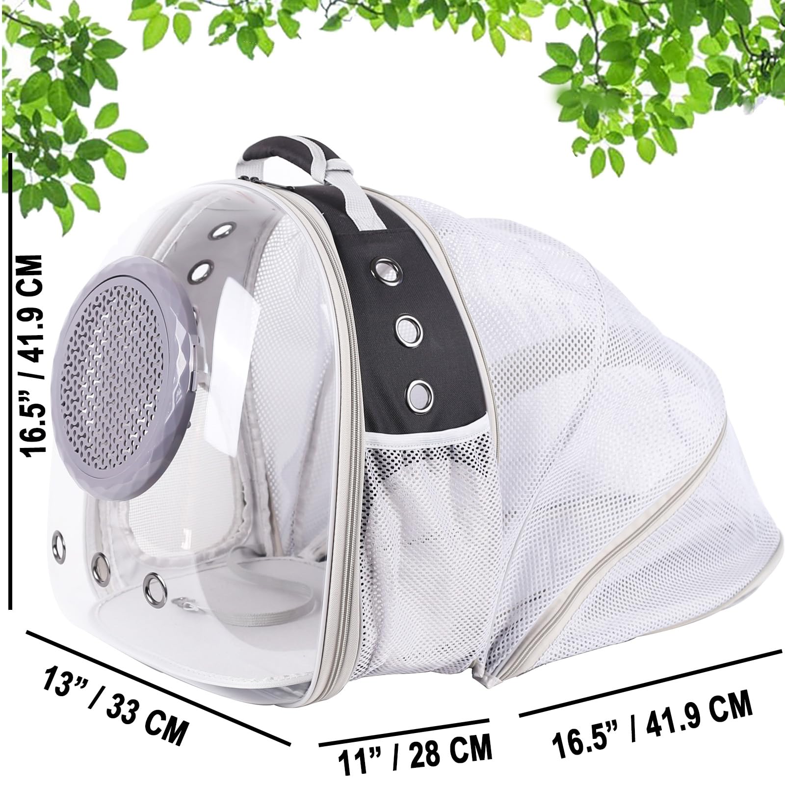 Clear Bubble Window Cat Backpack, Space Capsule Astronaut Transparent Bubble Dome Pet Carrier Backpack For Kitten Bunny Small Pu