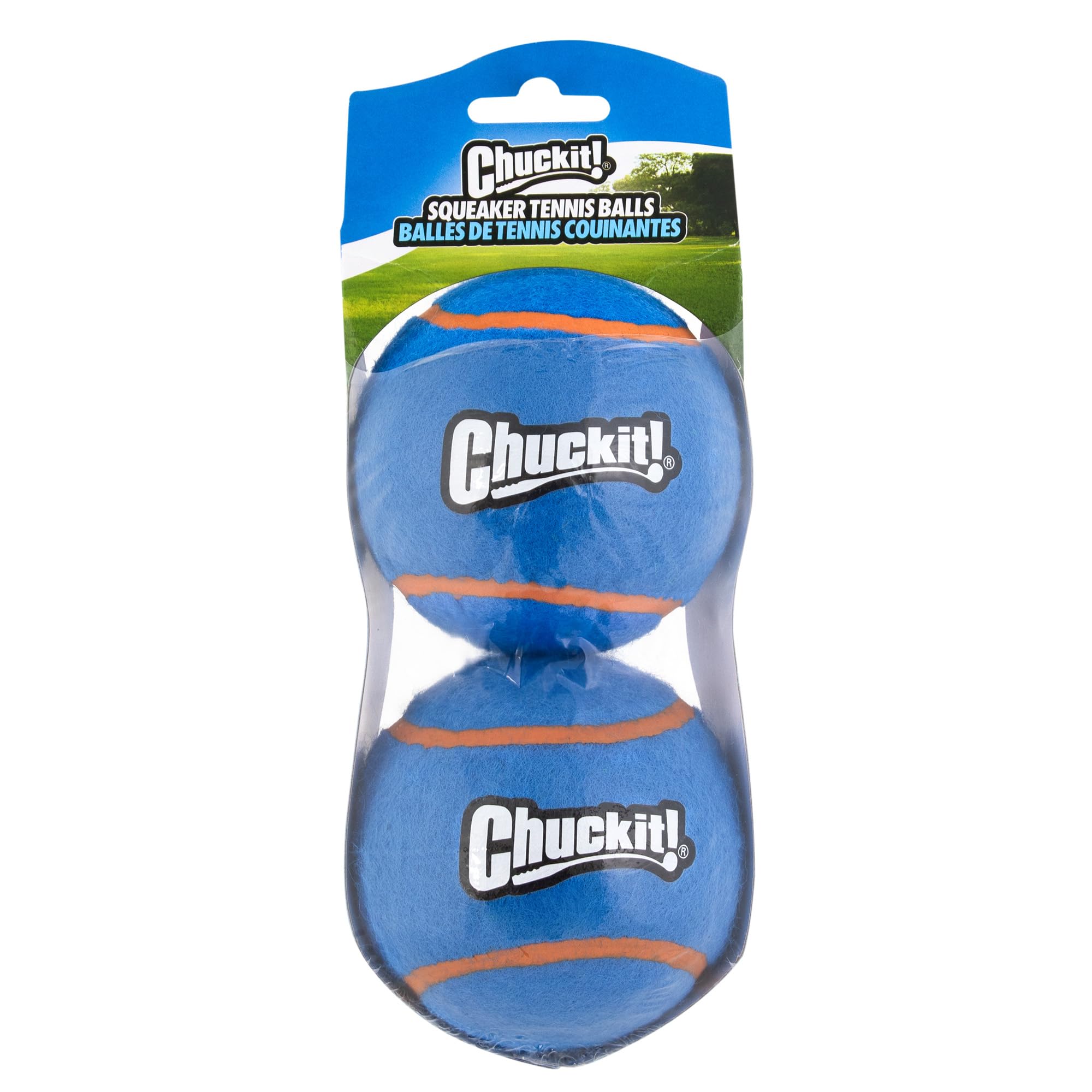 Chuckit! Squeaker Tennis Ball Dog Toy, X-Large (3.5 Inch Diameter) Pack of 2, for Breeds 100+ lbs