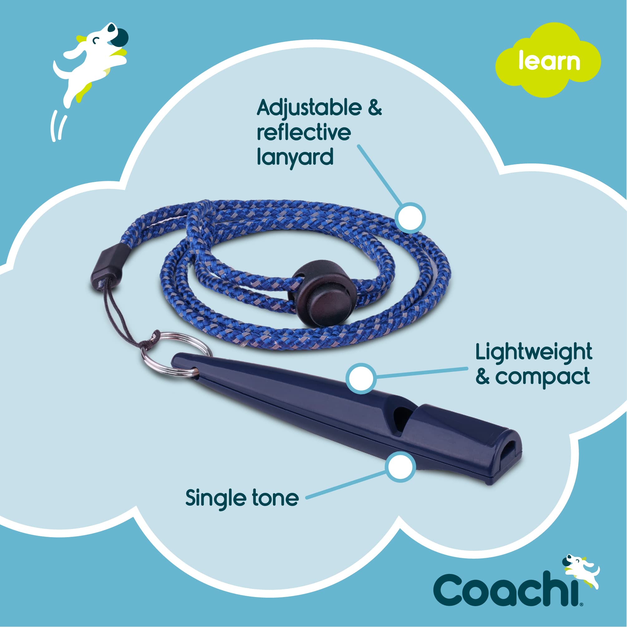 Coachi Training Whistle, Ideal for Obedience and Recall Training, Strong Clear Sound, Lightweight Polymer Material and Compact,
