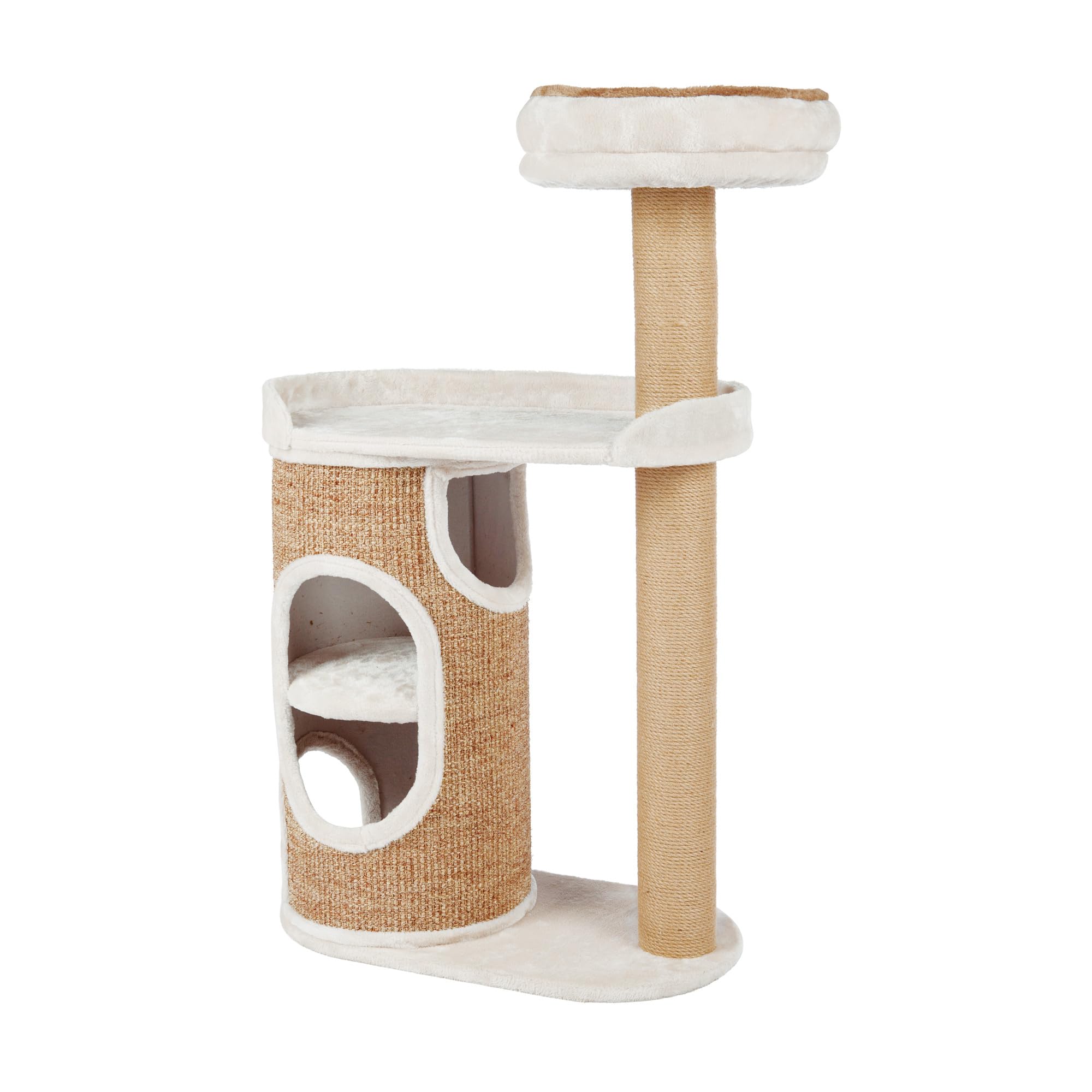 Trixie Falco 46-in Cat Tower, Sisal Scratching Posts, 2-Story Cat Condo, Plush Platforms, Removable Bed, Brown, 117 cm