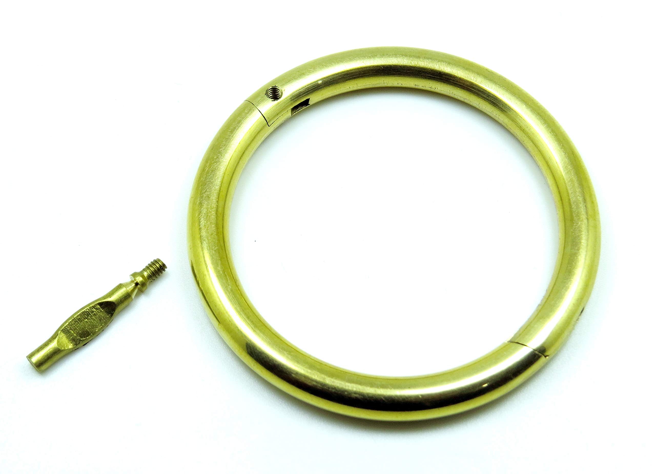 Premium Instruments Bull Nose Ring 3 '' Diameter + Screw Brass Cow Veterinary Tools (1)