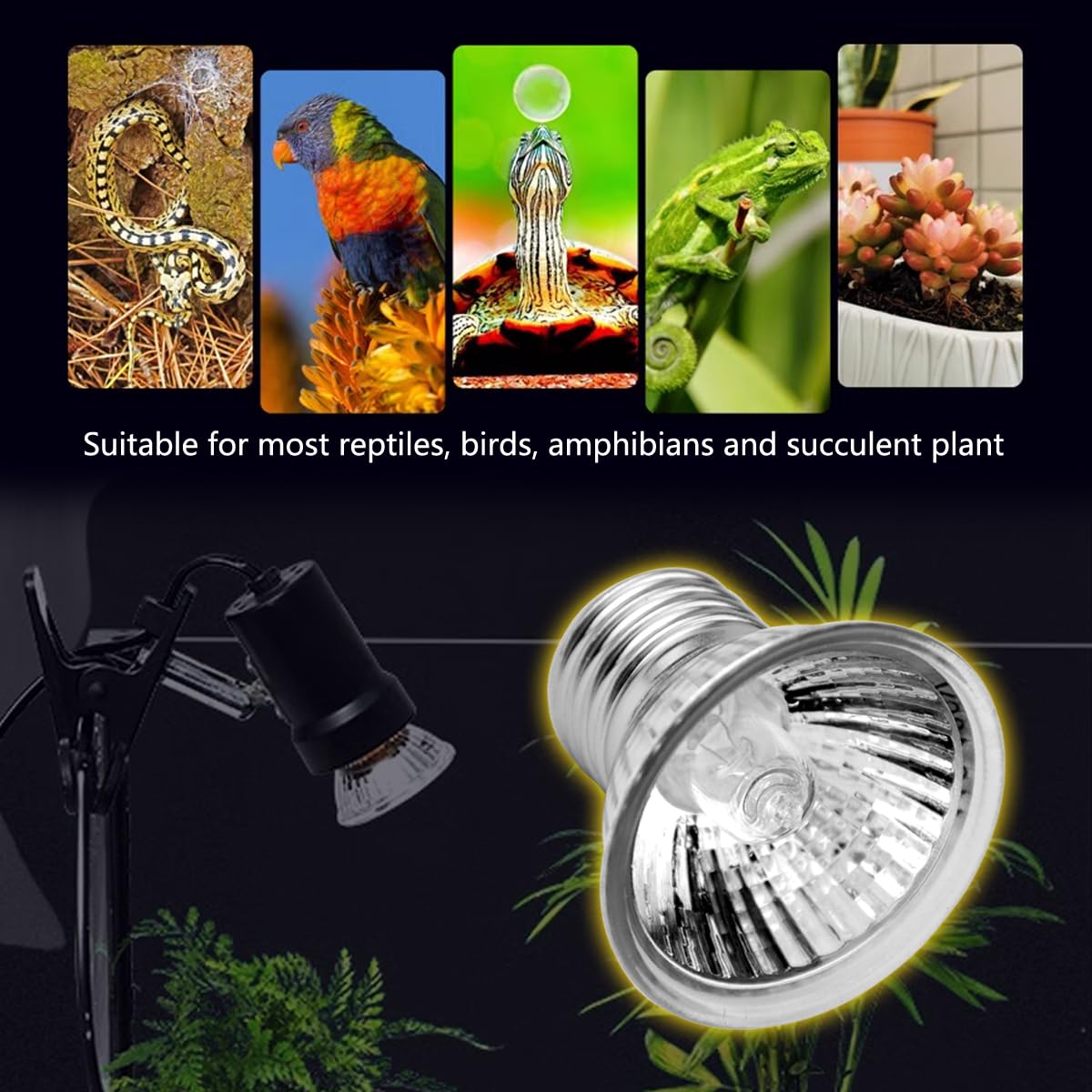 Domica 4-Pack 50W Uva Uvb Light Bulbs For E27 Reptile Heat Lamp, Basking Spot Light Simulated Sunlight, Heating Lamp For Turtle,