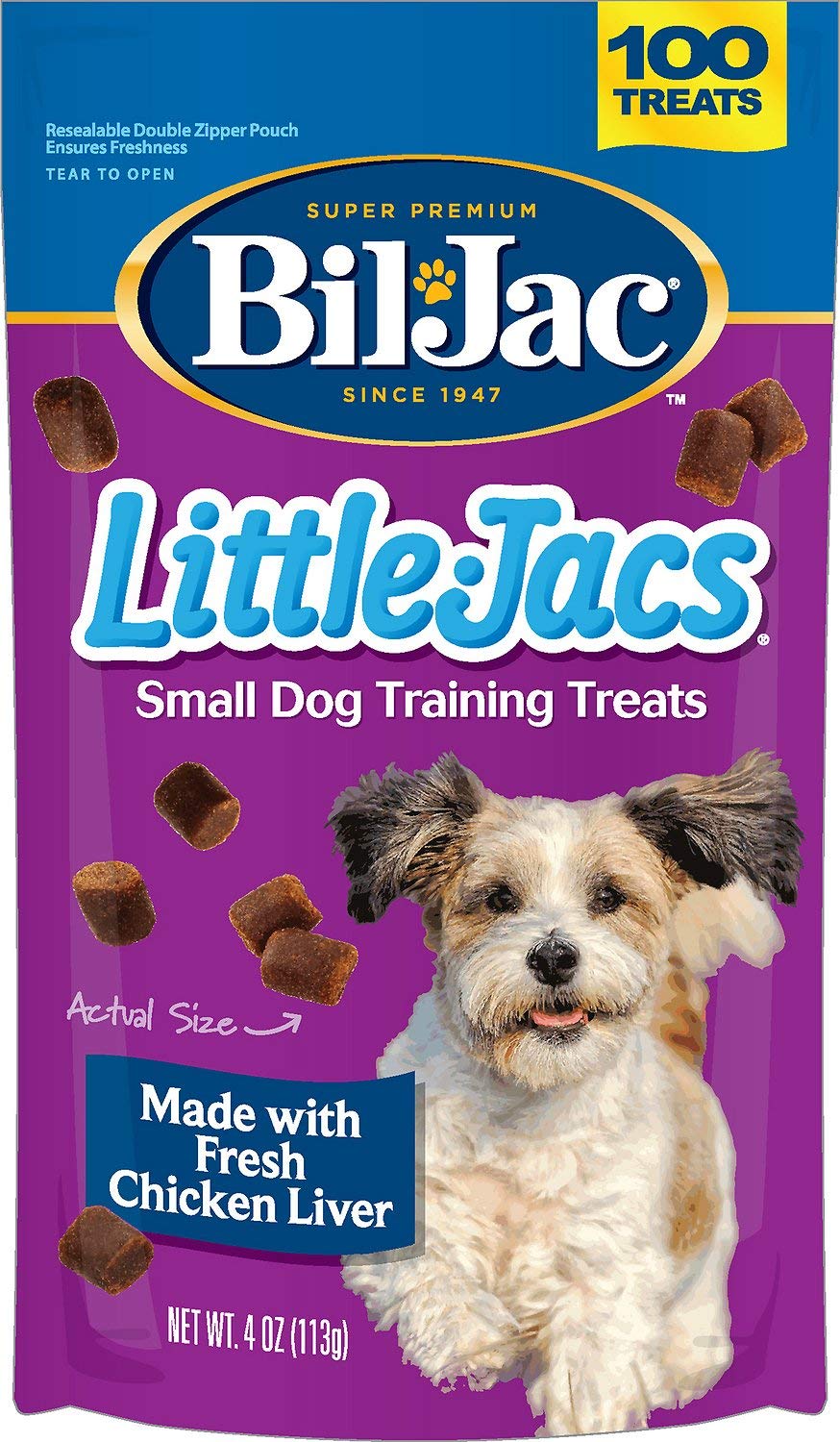 Bil-Jac Little Jacs Small Dog Training Treats - Soft Chicken Liver Dog Treats for Puppy Rewards - Real Chicken, No Fillers, 4oz 