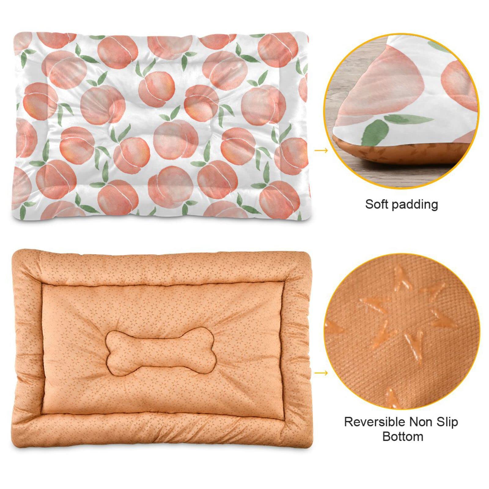 Emelivor Washable Dog Cat Bed - Anti-Slip Polyester Mat, 24x18in, for Small to Large Pets, Color 005