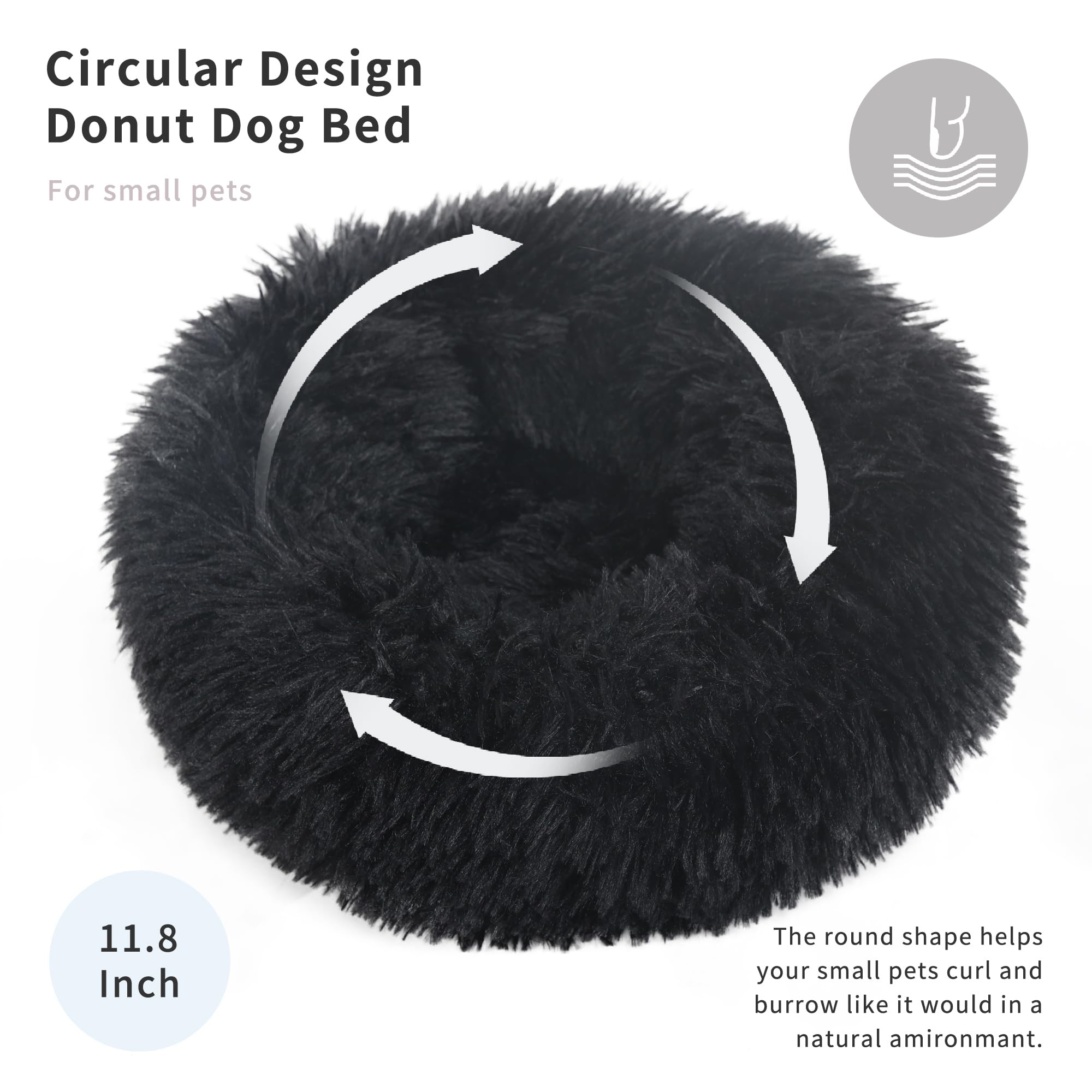 wrkfree Ferret Bed Cave and Hideouts Burrowing Pet Bed for Guinea Pigs and Other Small Animals 11.8 inch for Cage Black