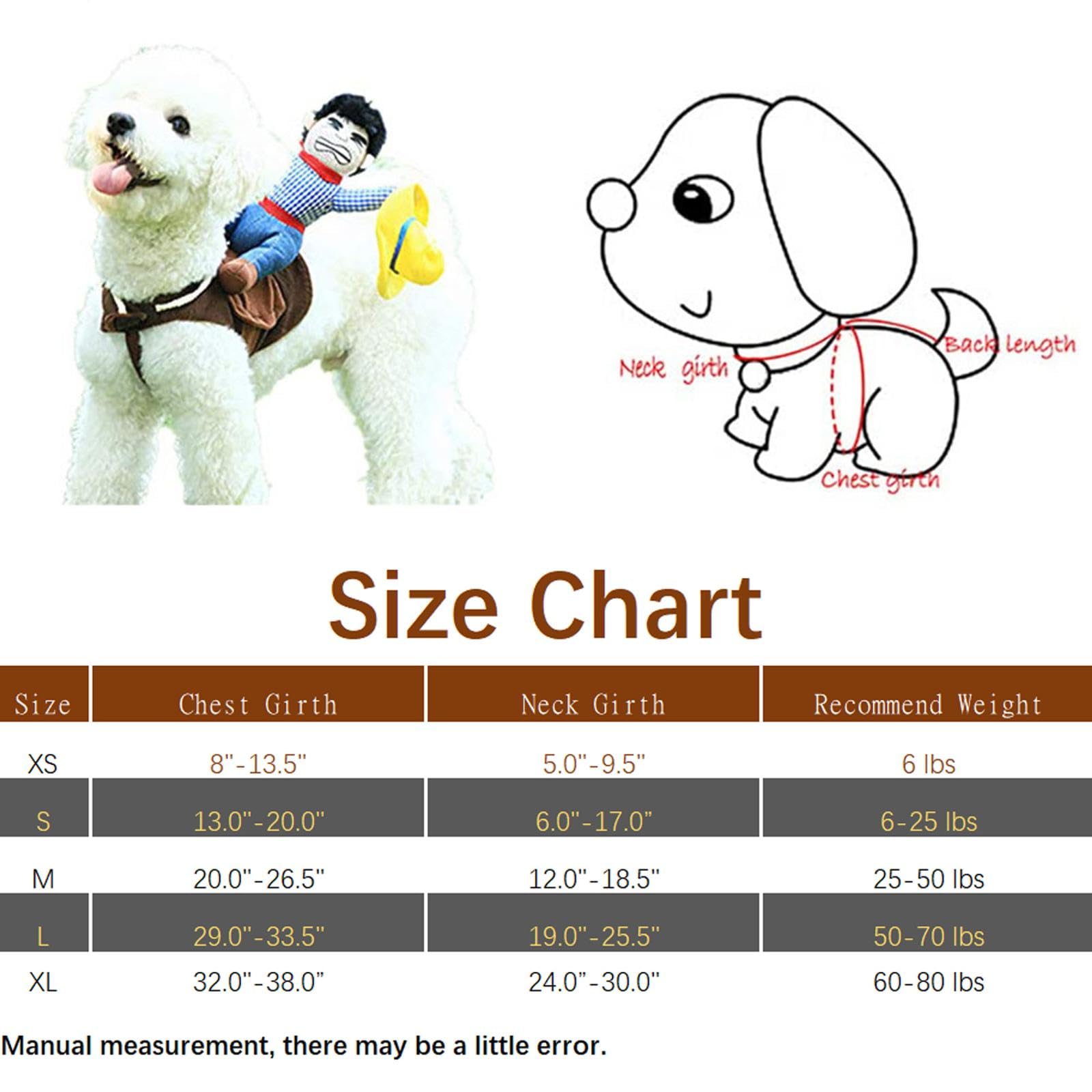 Nacoco Cowboy Rider Dog Costume For Dogs Clothes Knight Style With Doll And Hat For Halloween Day Pet Costume (Xl)