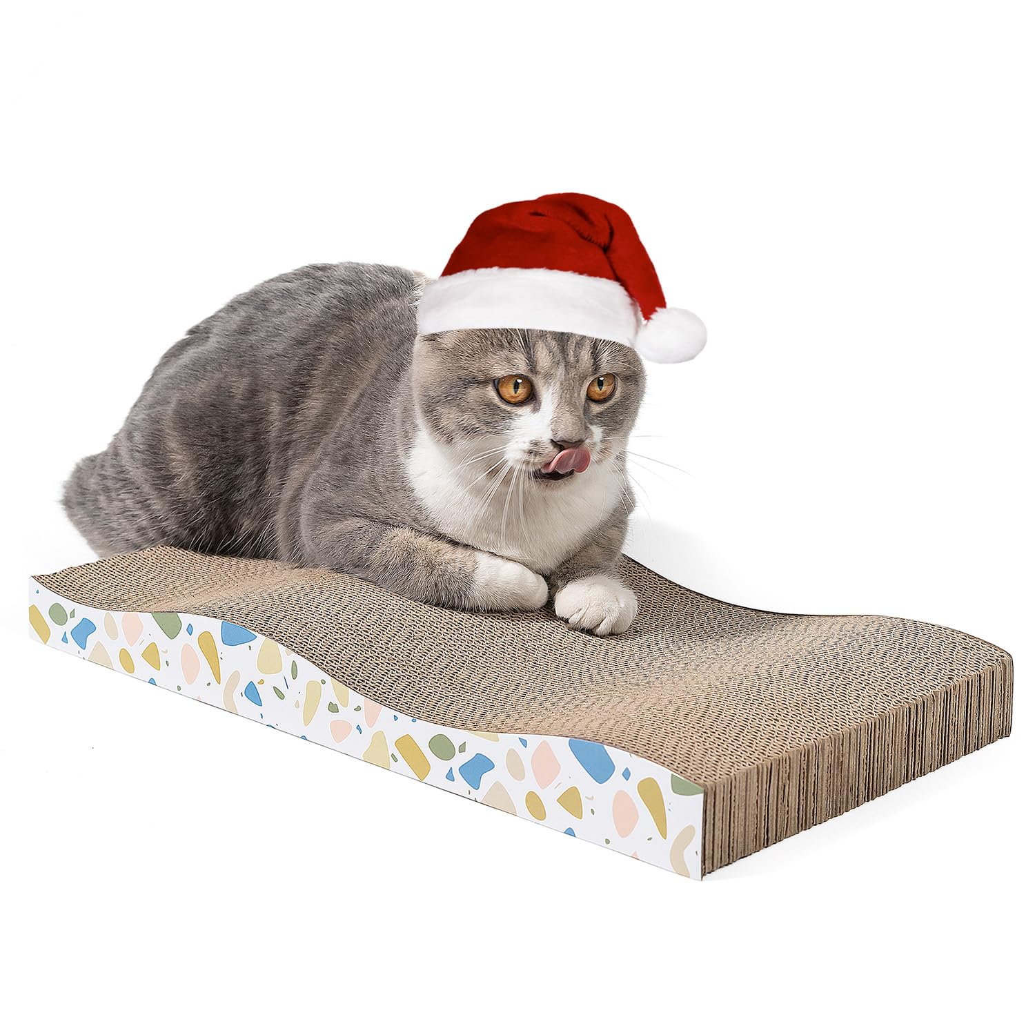 Conlun Cat Scratcher Cardboard Cat Scratch Pad With Premium Scratch Textures Design Durable Cat Scratching Pad Reversible Half Wave 16.5L X 8.6W X 1.6H