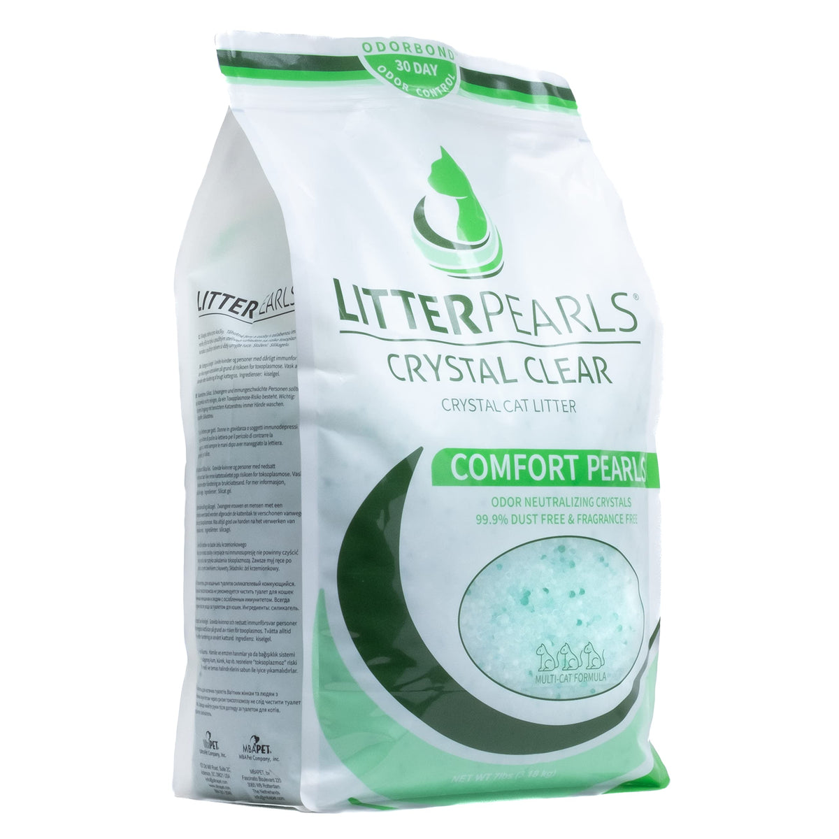 Litter Pearls Crystal Clear Unscented Non-Clumping Crystal Cat Litter With Odorbond, 7 Lb