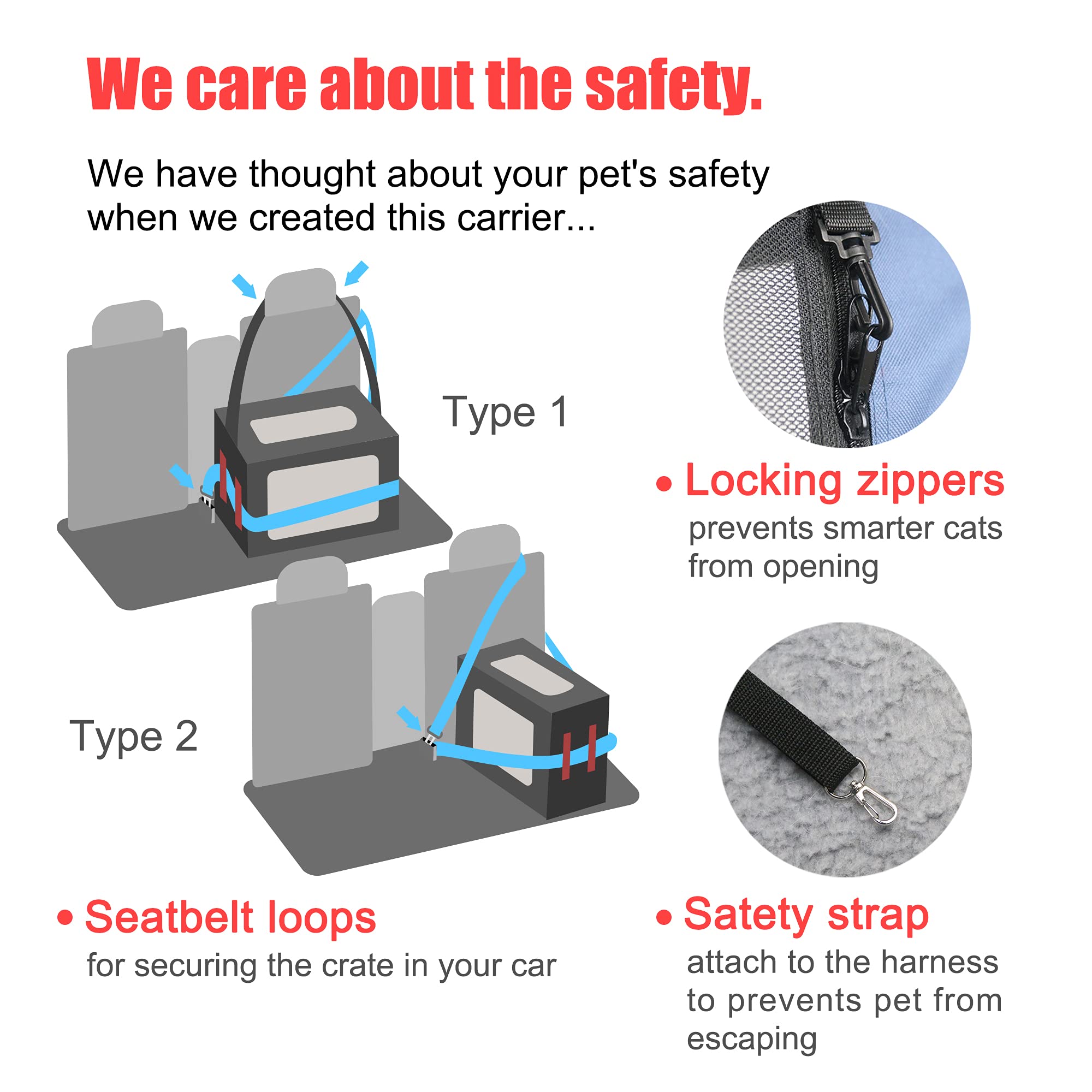 Prutapet Large Cat Carrier 24'X16.5'X16.5' Soft-Sided Portable Pet Crate For Car Traveling With Collapsible Litter Box And Bowl