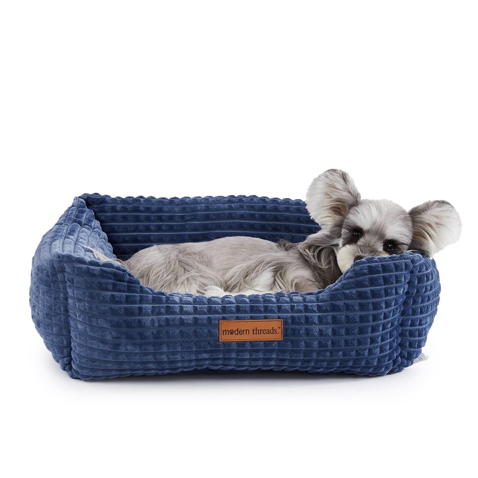 Modern Threads Ultra Soft Plush Pet Bed For Small And Medium Dogs With Elegant Texture And Stylish Design, Blue