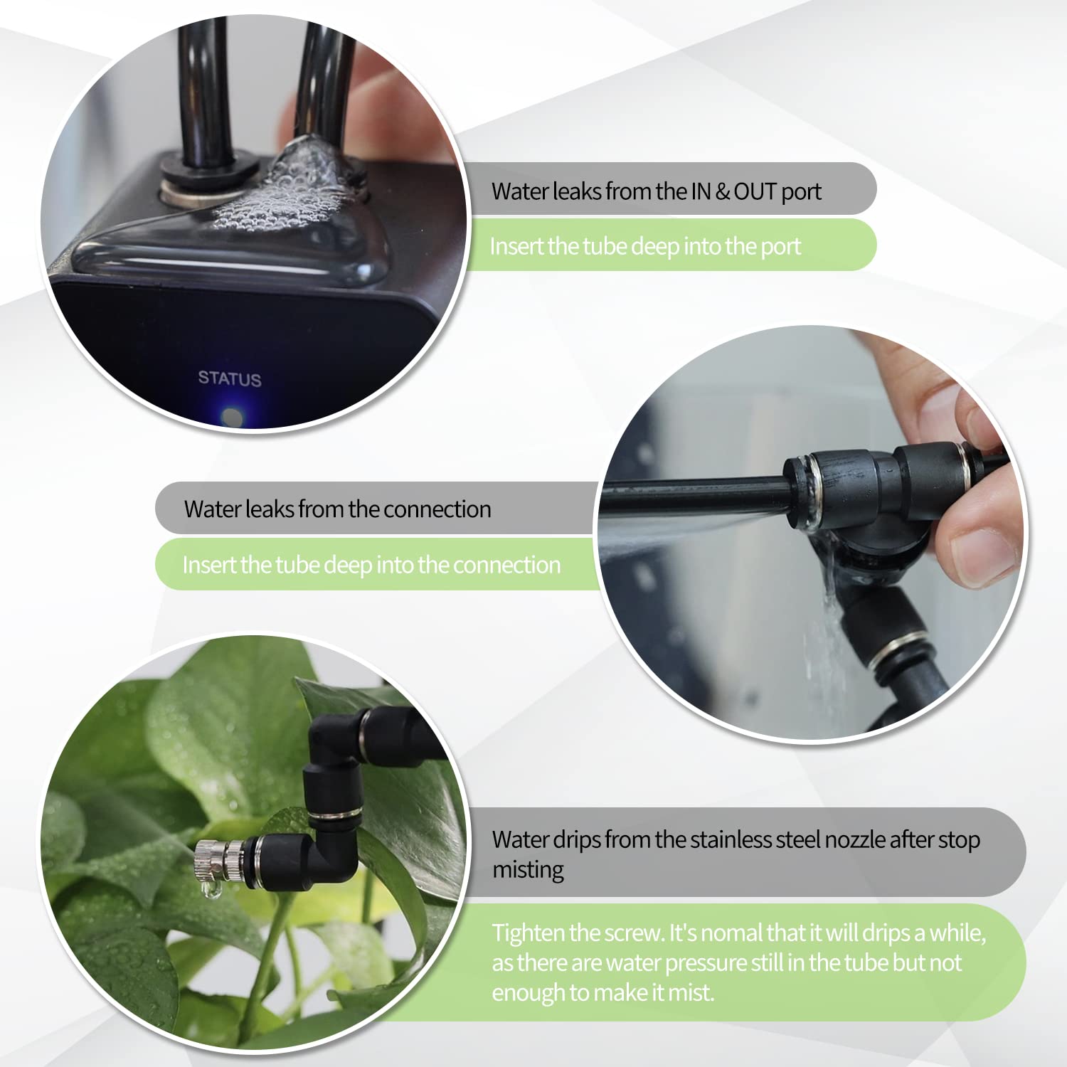 Moistenland Reptile Humidifier, Misting System For Reptile Terrariums, Automatic Misting System With Adjustable Spray Nozzles, B