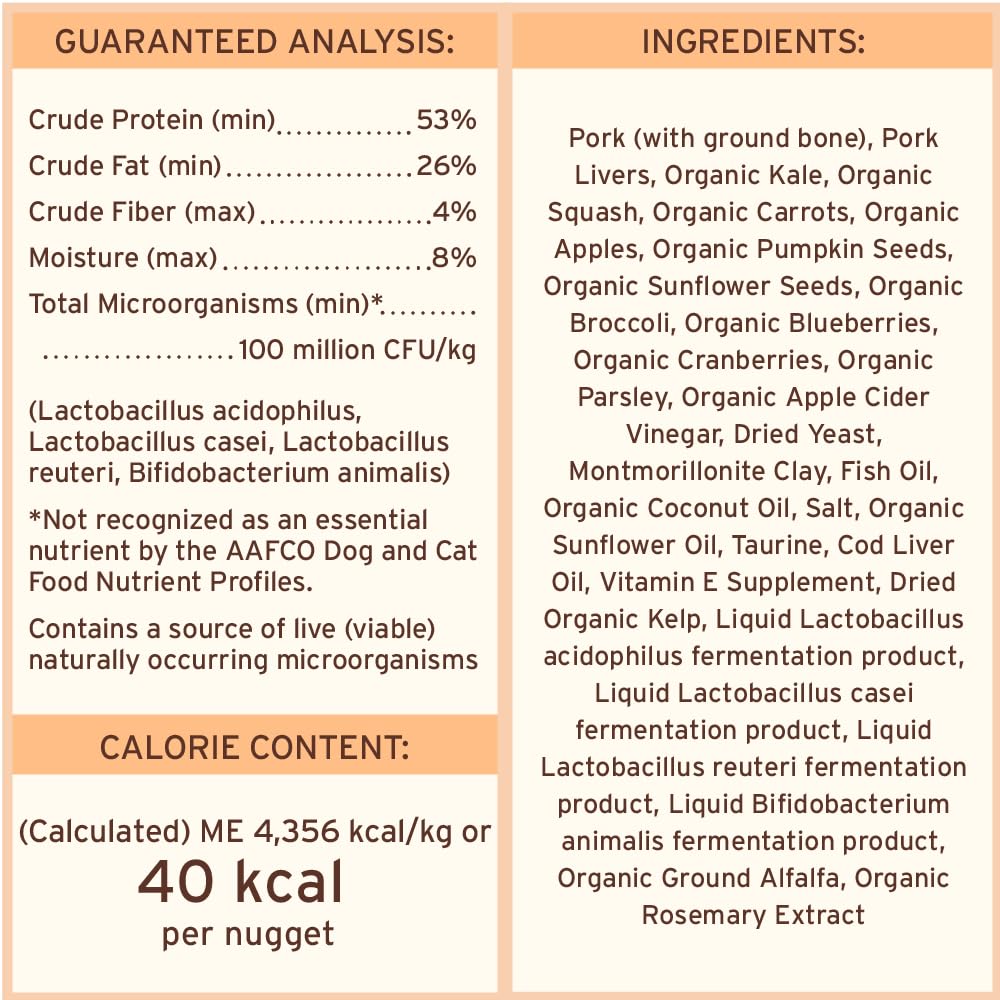 Primal Freeze Dried Raw Cat Food Nuggets Pork, Complete & Balanced Meal or Topper, Premium, Healthy, Grain Free, High Protein Ra
