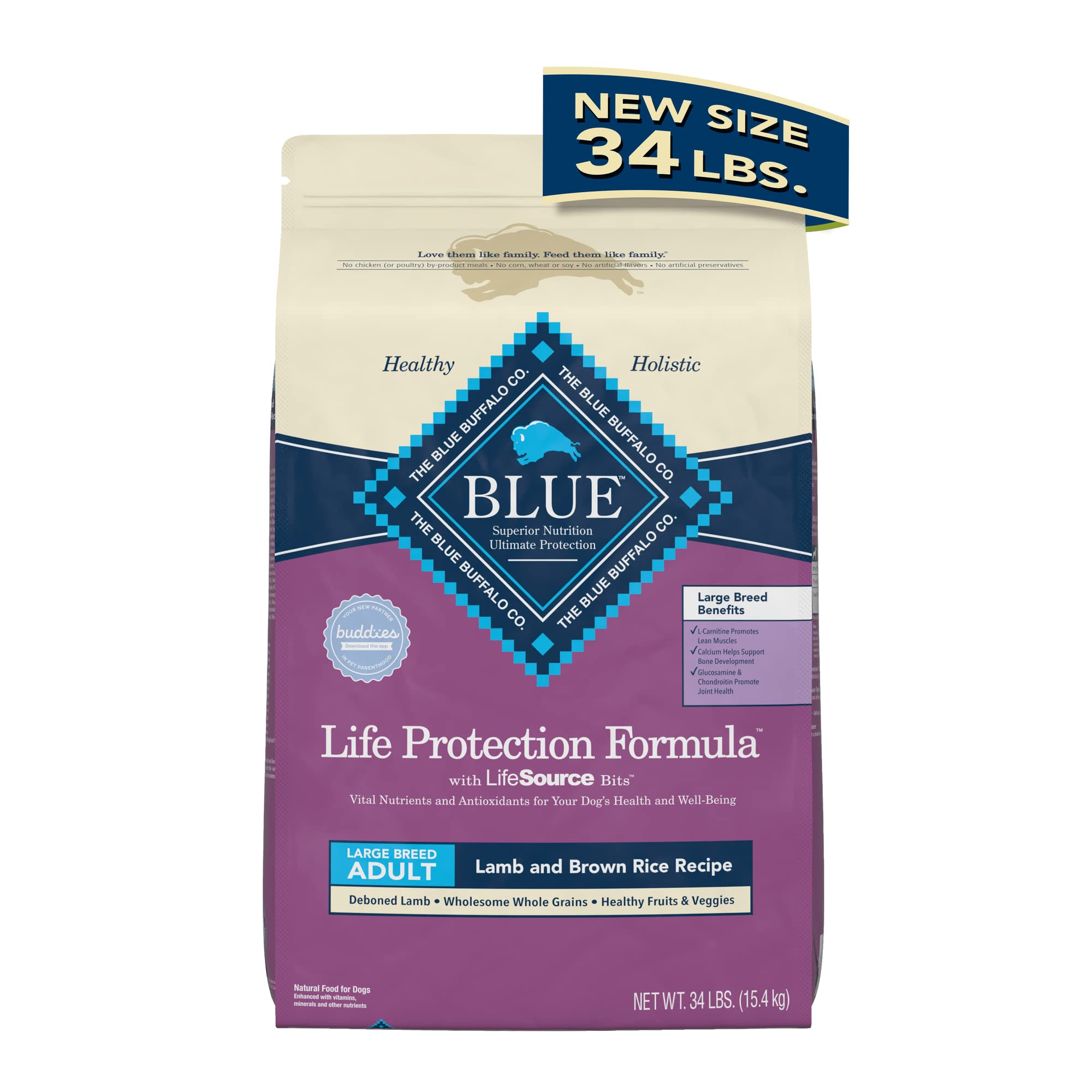 Blue Buffalo Life Protection Formula Large Breed Adult Dry Dog Food, Promotes Joint Health and Lean Muscles, Made with Natural I