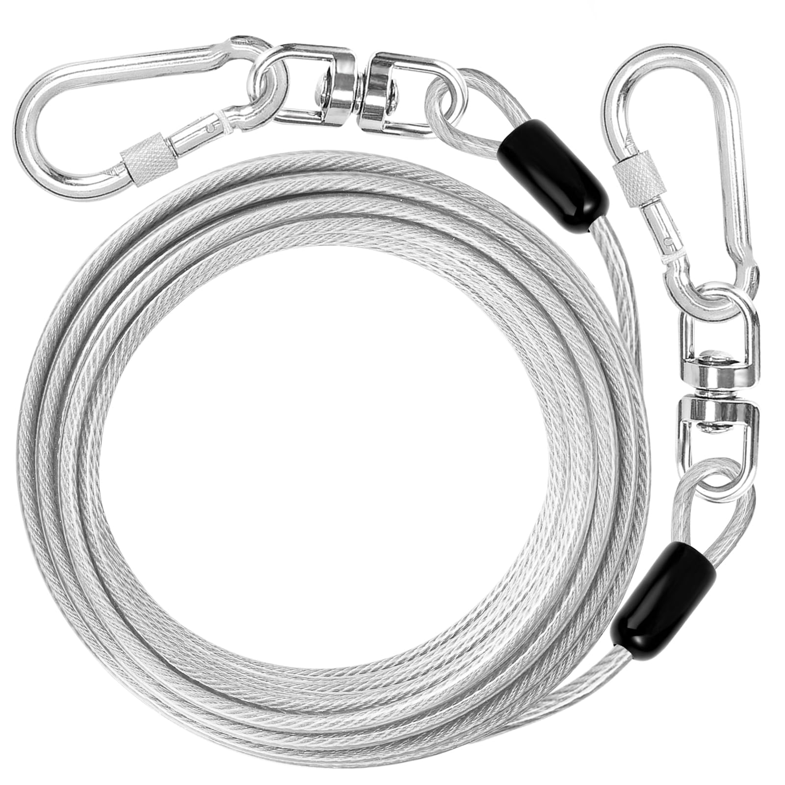 Jenico Dog Tie Out Cable: 30 Ft Dog Lead For Yard - Heavy Duty Chain Leash Outside For Small Large Dogs Up To 500 Lbs - Outdoor 