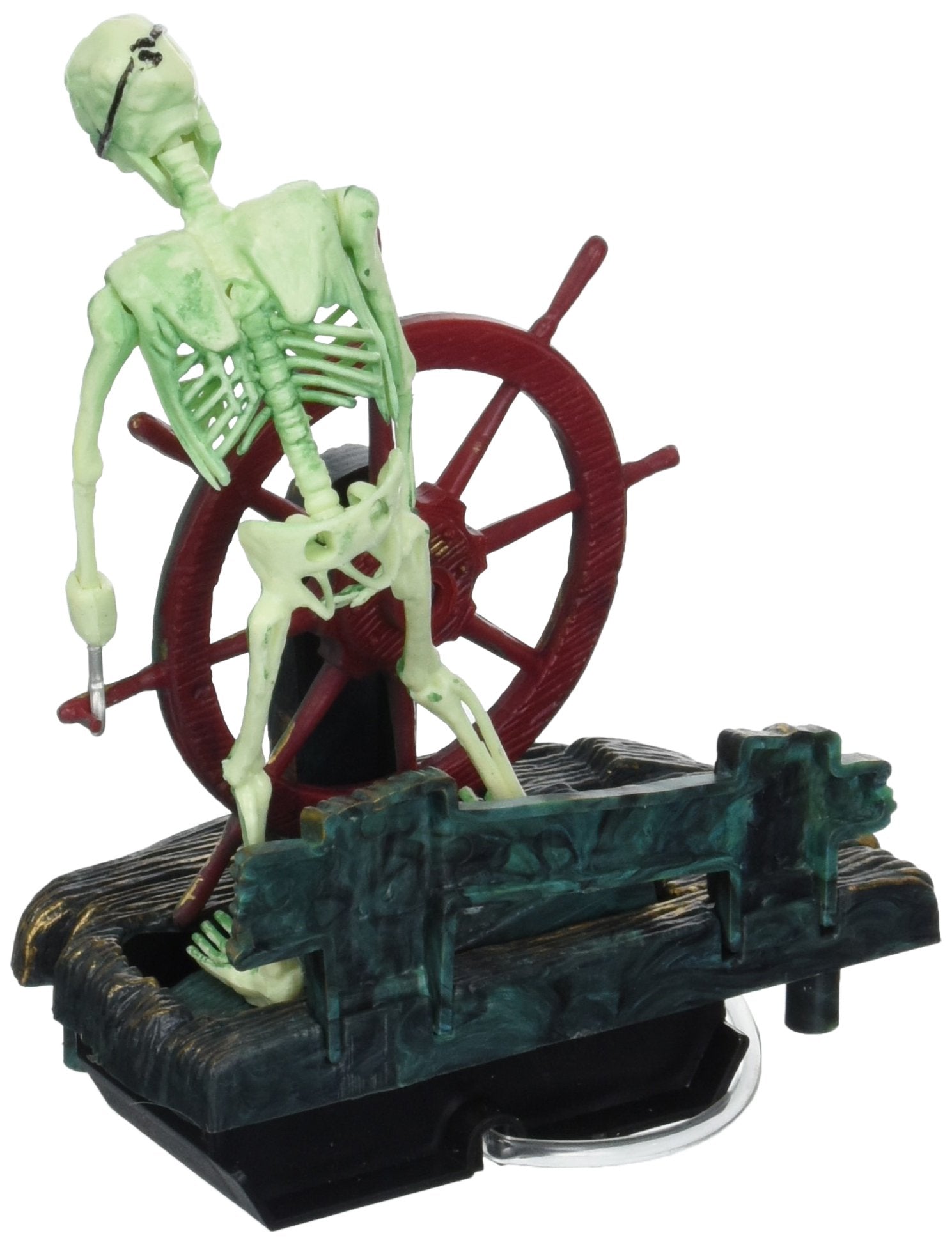 Penn-Plax Action-Air Aerating Aquarium Ornament – Creates Movement In Fish Tank – Air Pump Driven – Skeleton At The Wheel