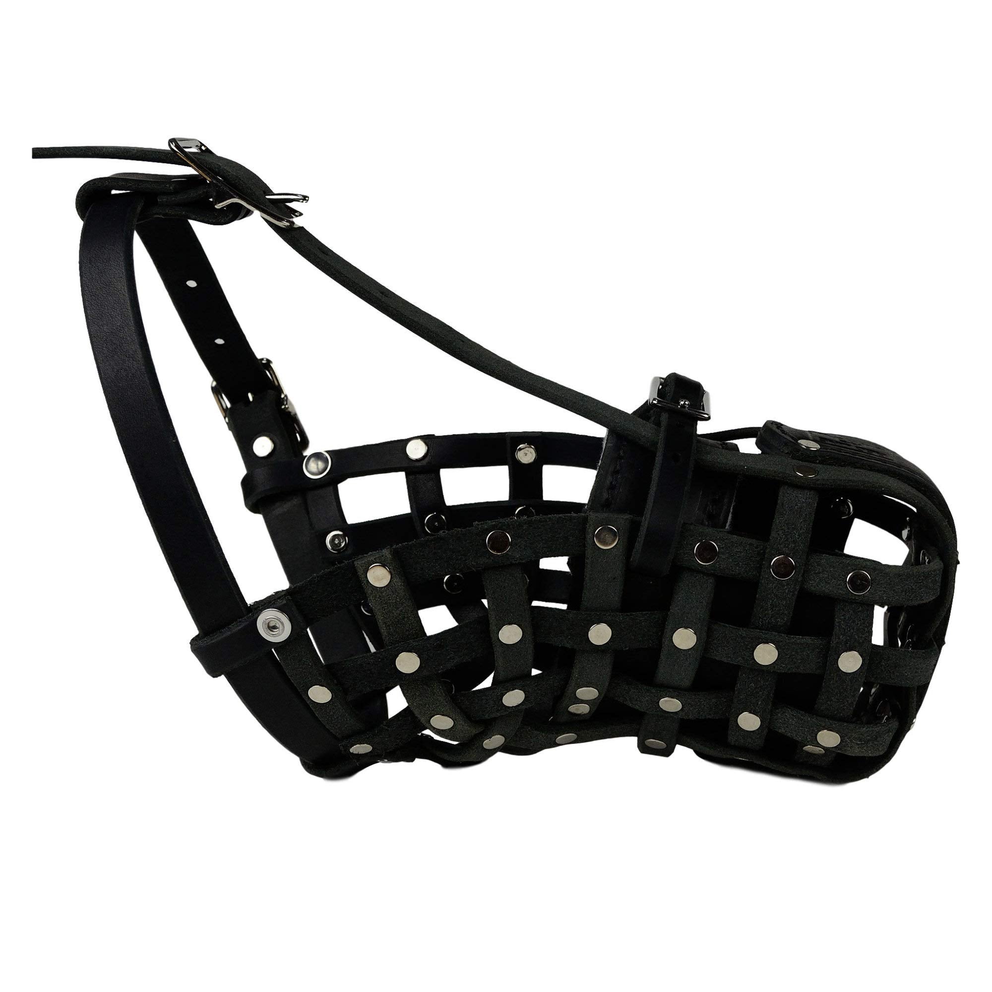 Redline K-9 European Leather Basket Dog Muzzle (Small)