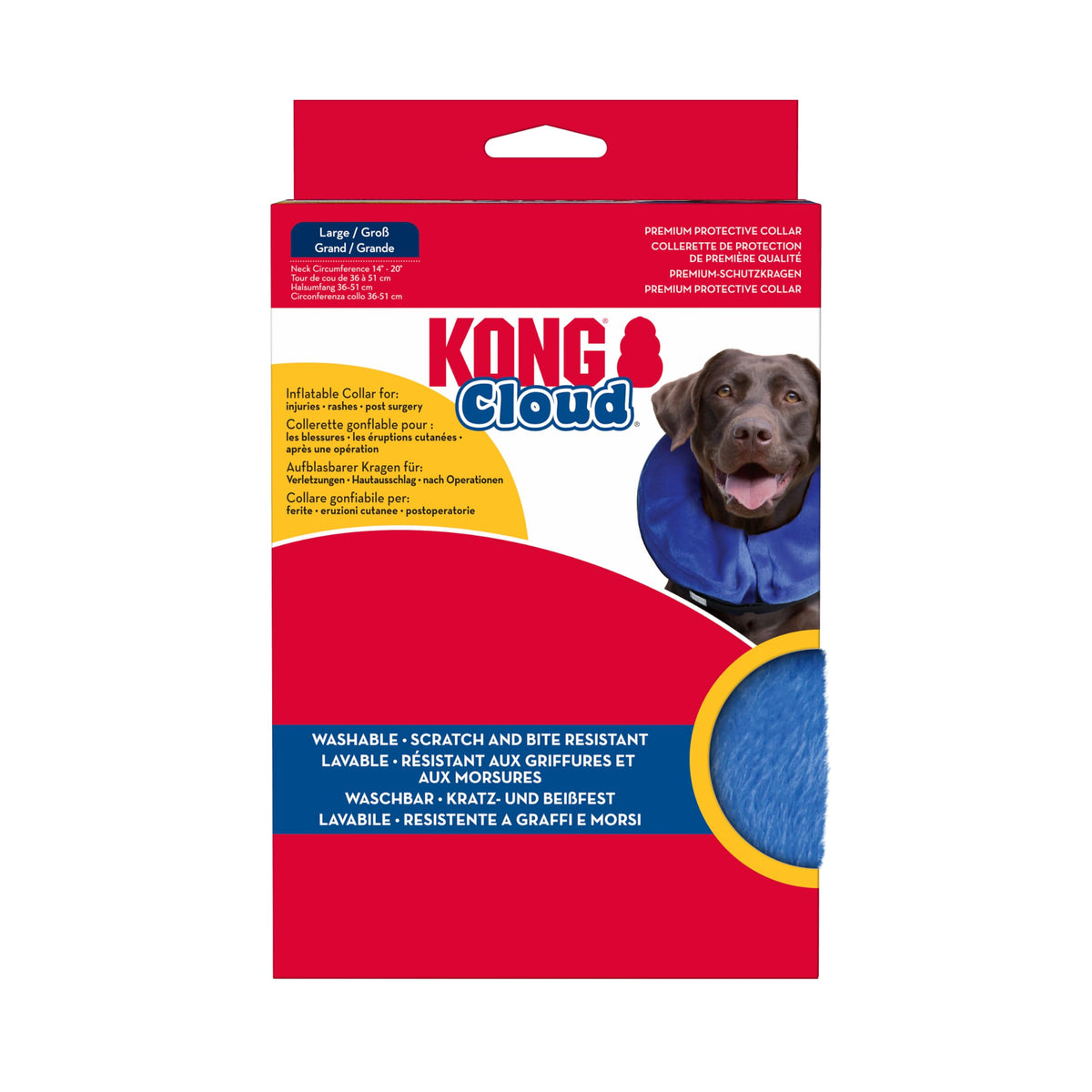 Kong - Cloud Collar - Inflatable Collar - For Injuries, Rashes And Post Surgery Recovery - For Large Dogs