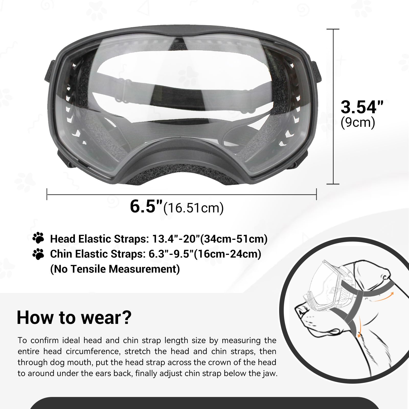 Enjoying Clear Dog Goggles For Large Dogs, Dog Sunglasses Medium Large Breed, Summer Uv Pet Eye Protection, Winter Pet Snow Gogg