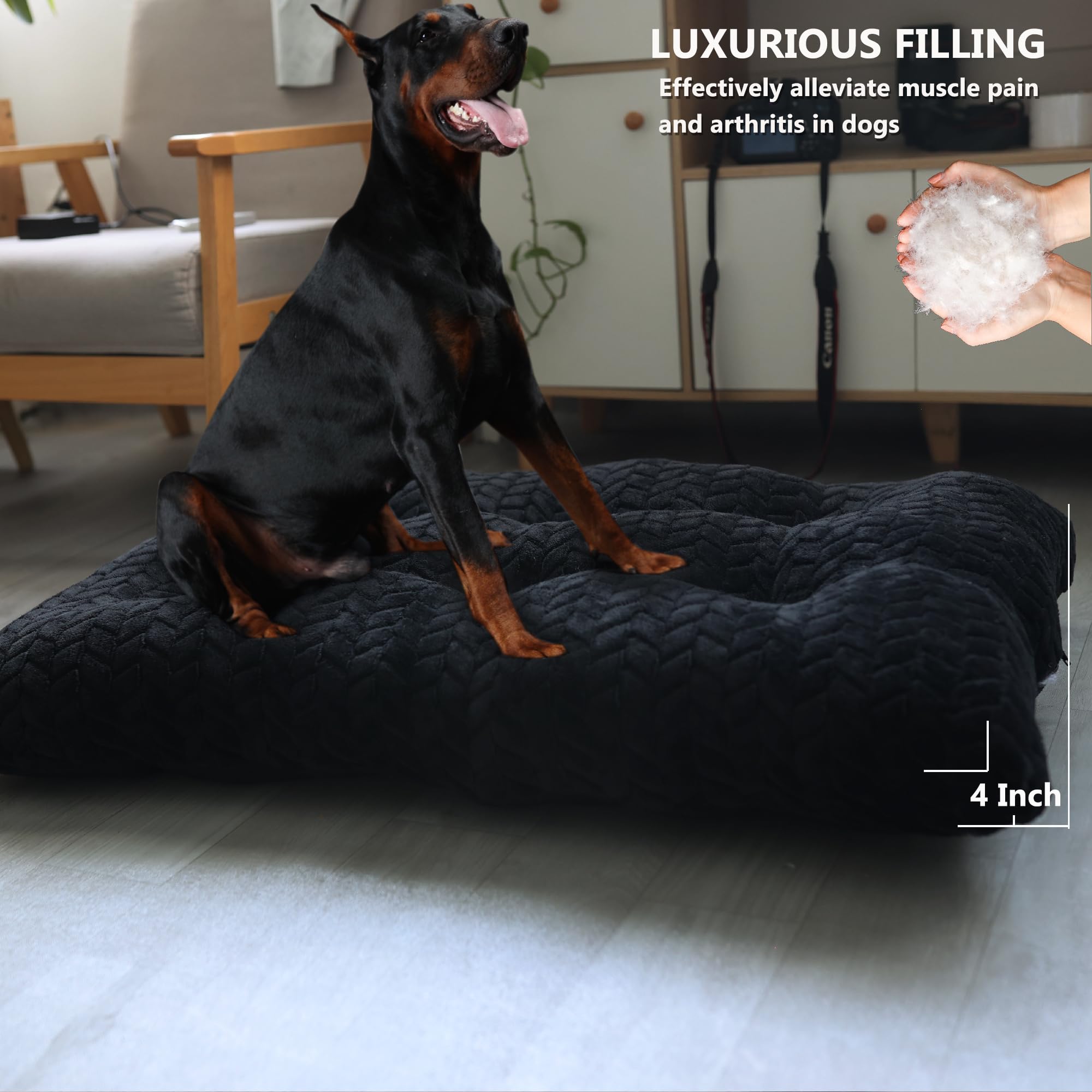 Necesitar 42 Inch Crate Bed For Xlarge Dogs Washble With Anti-Slip Pet Sleeping Mat For Dog Cages Up To 90 Lbs Pet Crate Pillows