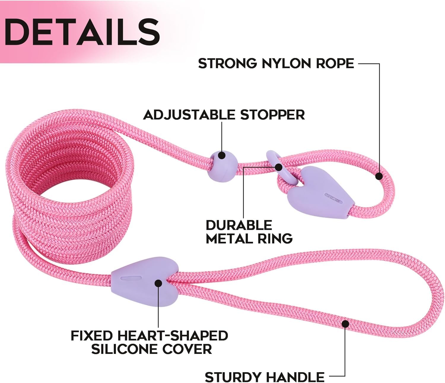 Slip Lead Dog Leash Slip Lead 5Ft Dog Training Leash 9 Color Slip Leads For Dogs Dog Leashes For Medium Dogs No Pull Dog Leash(P