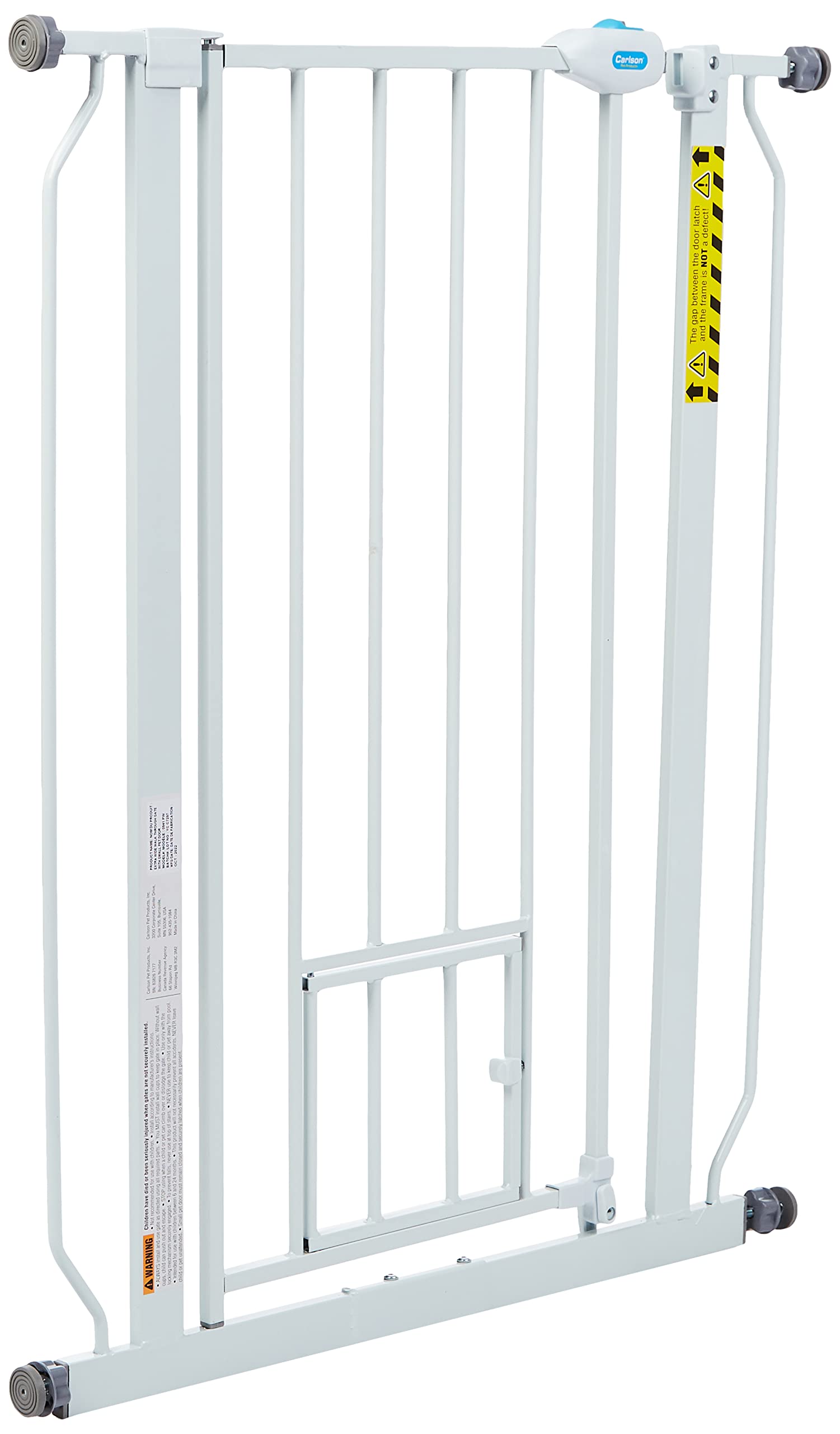 Carlson Extra Tall Walk Through Pet Gate With Small Pet Door, Includes 4-Inch Extension Kit, 4 Pack Pressure Mount Kit And 4 Pack Wall Mount Kit