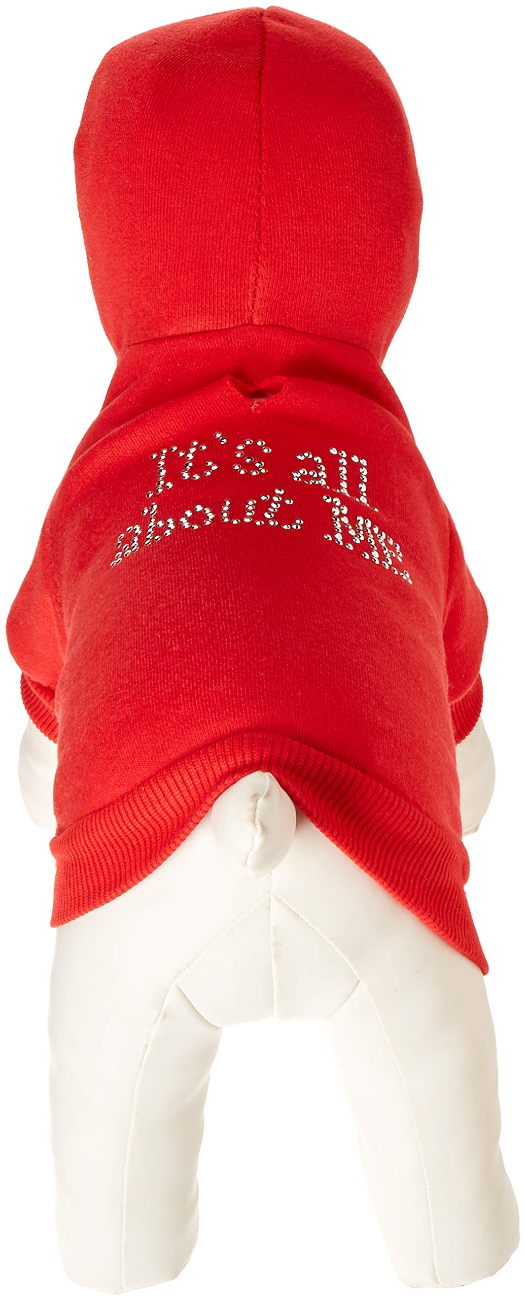 Mirage Pet Products 10-Inch It's All About Me Rhinestone Hoodies, Small, Red
