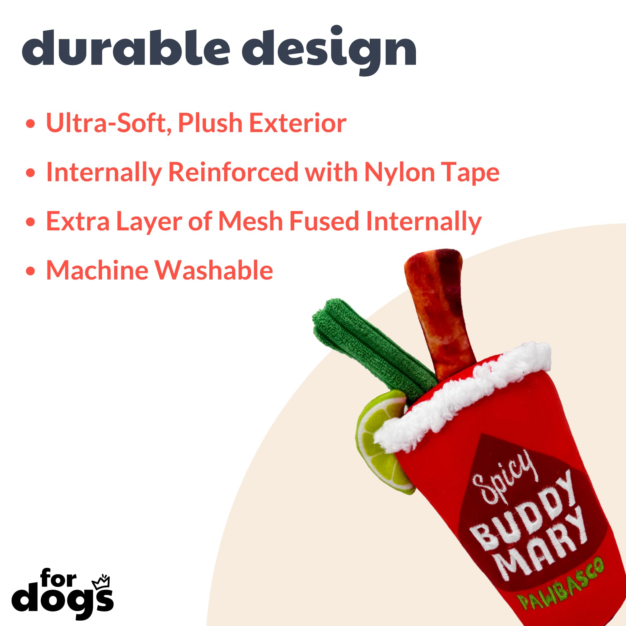 Huxley & Kent For Dogs - Buddy Mary (Large) - Yappy Hour Power Plush With Squeaker - Funny Dog Toy - H&K Squeaky Toy