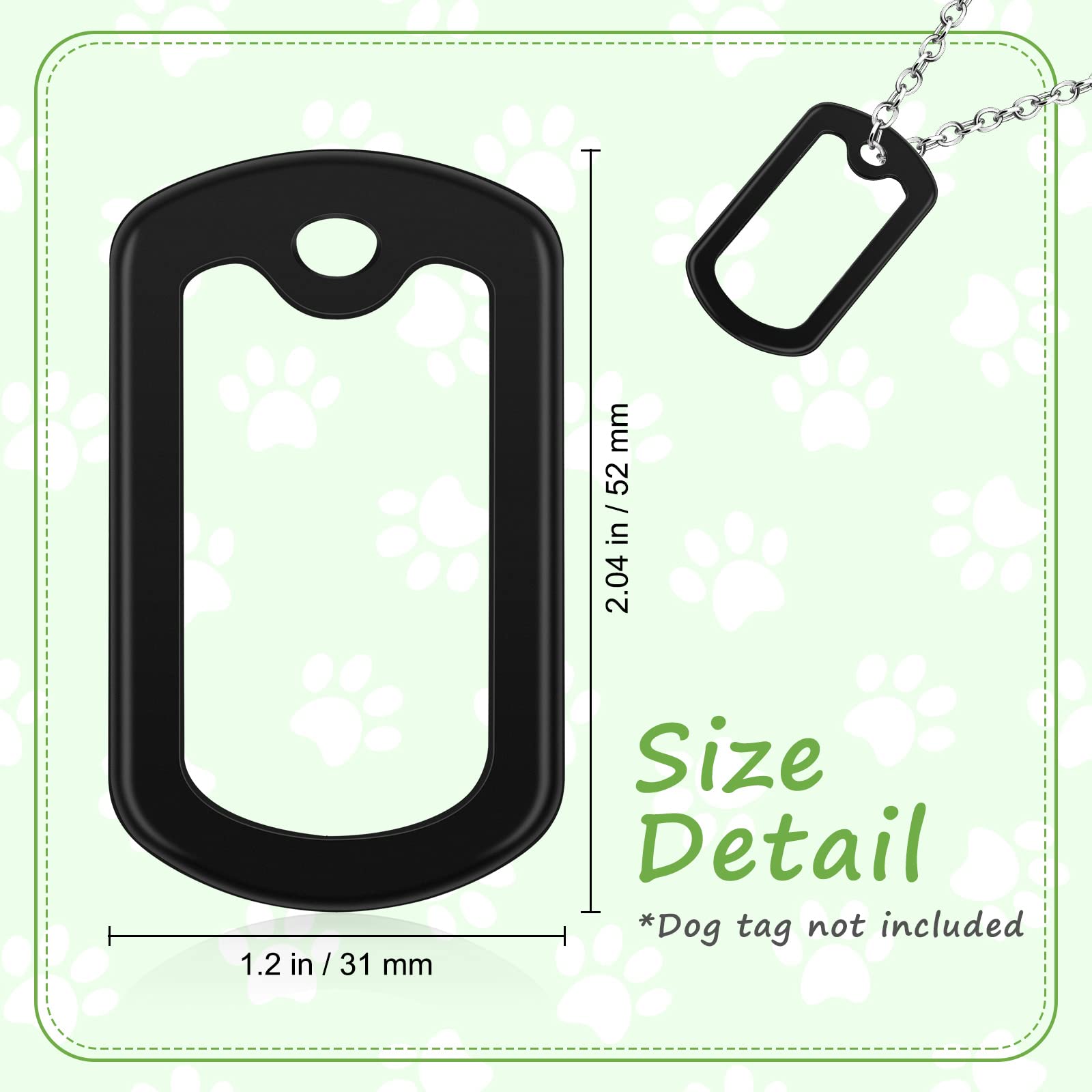 10 Pack Dog Tag Silicone Silencer Black Military Dog Silencers for Authentic Military Id Tags Rubbers to Reduce Noise, 52 x 31 m